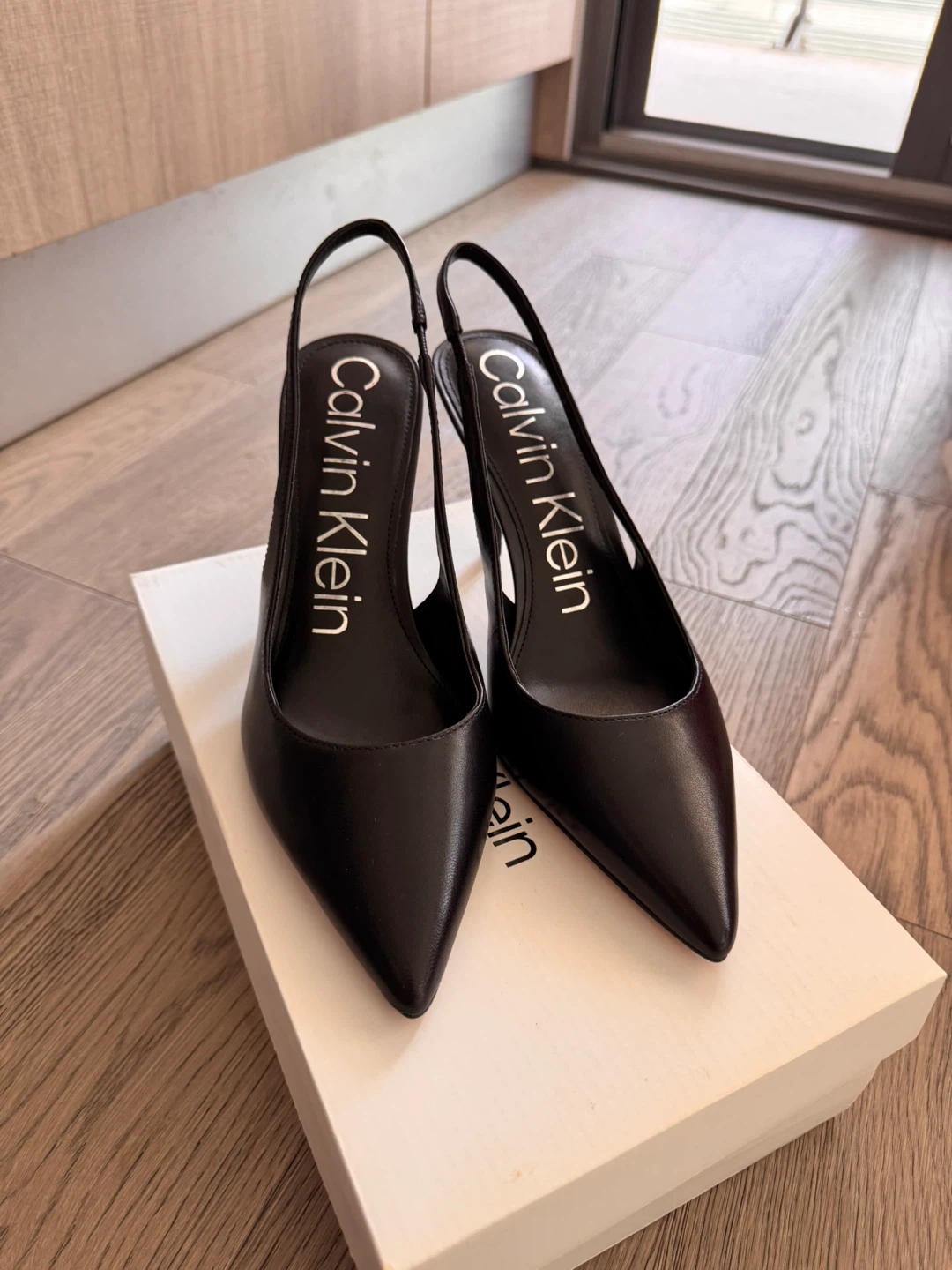 Calvin Klein Black Slingback Heels Size 9M