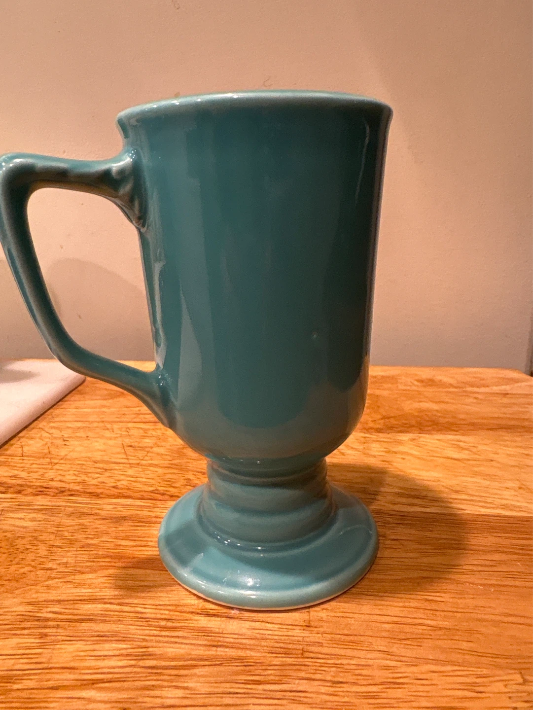 Teal Fiesta Ware Footed Coffee Mug