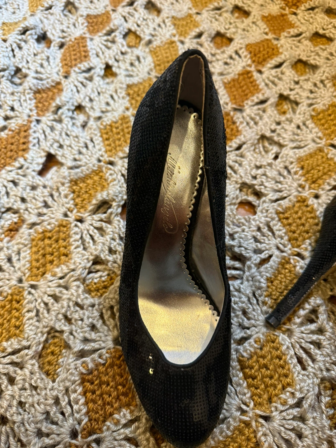 Black Sequin High Heels - photo 4
