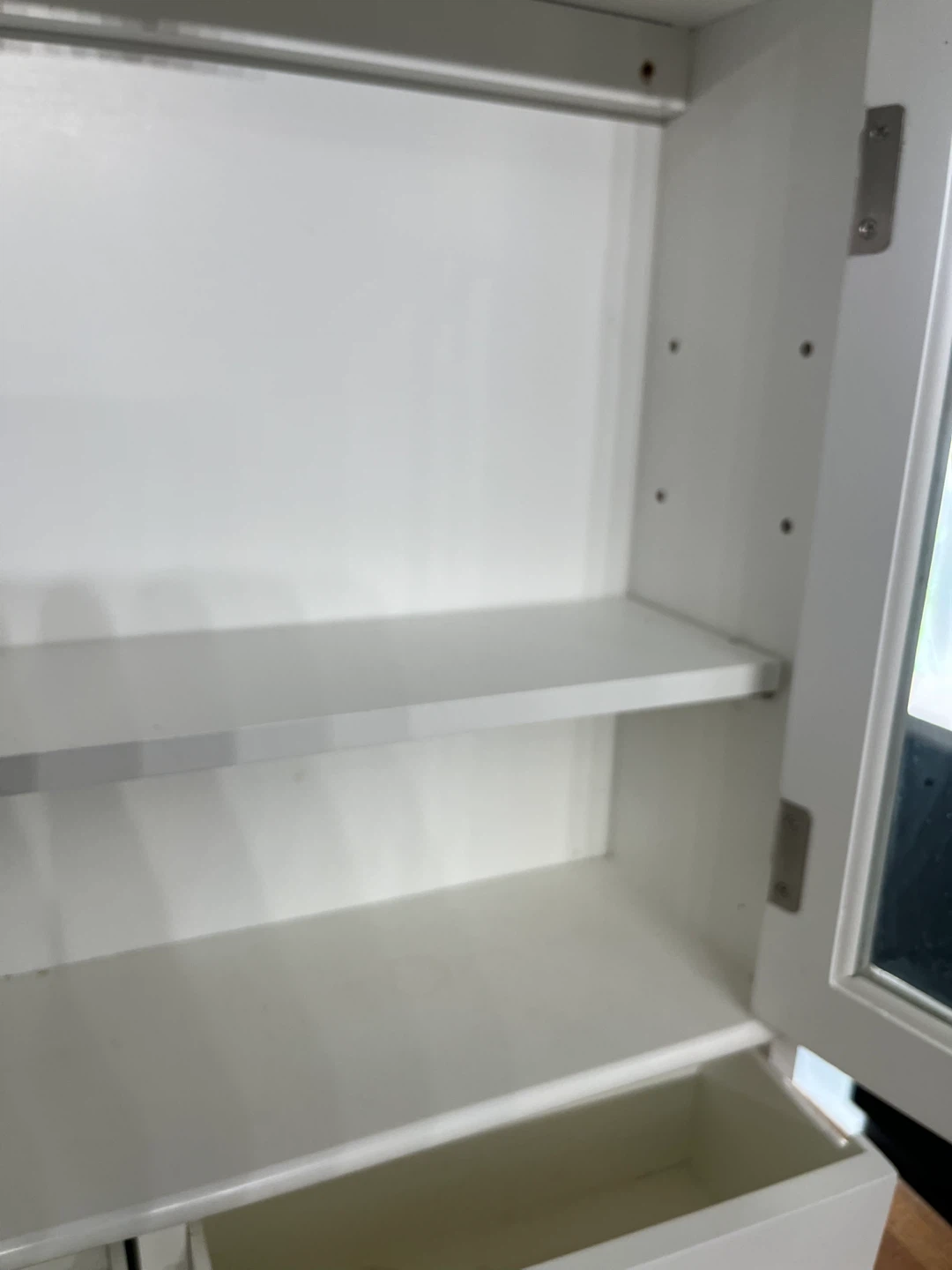 White Wall Mounted Cabinet with Glass Doors - photo 5