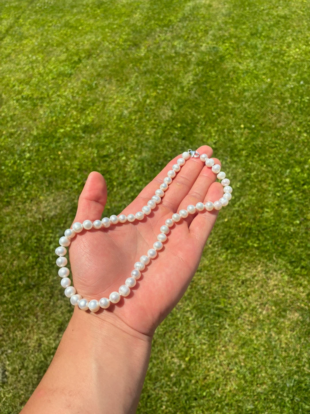 9MM freshwater White Pearl Necklace