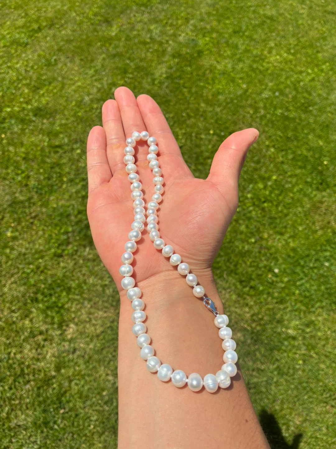9MM freshwater White Pearl Necklace - photo 2