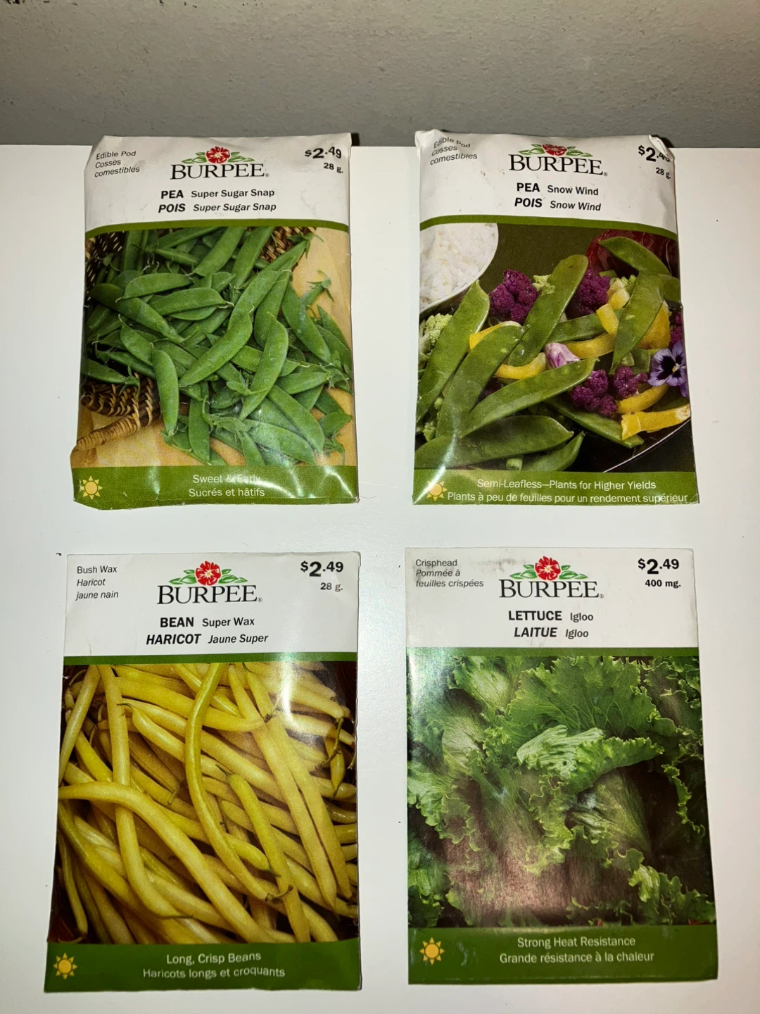 Burpee Seed Packets - Peas, Beans, and Lettuce