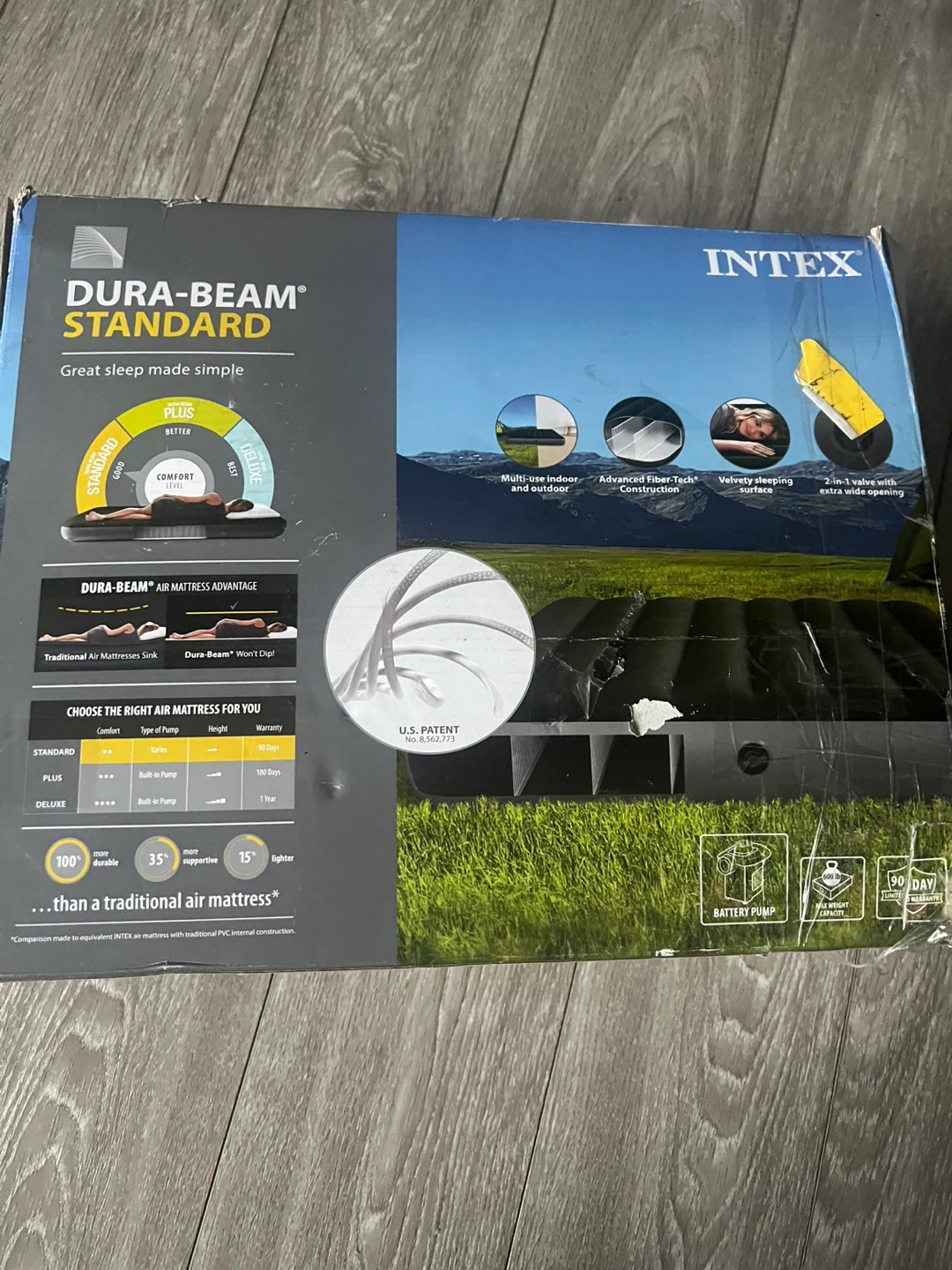 INTEX Dura-Beam Standard Air Mattress Full 10" Height with Pump