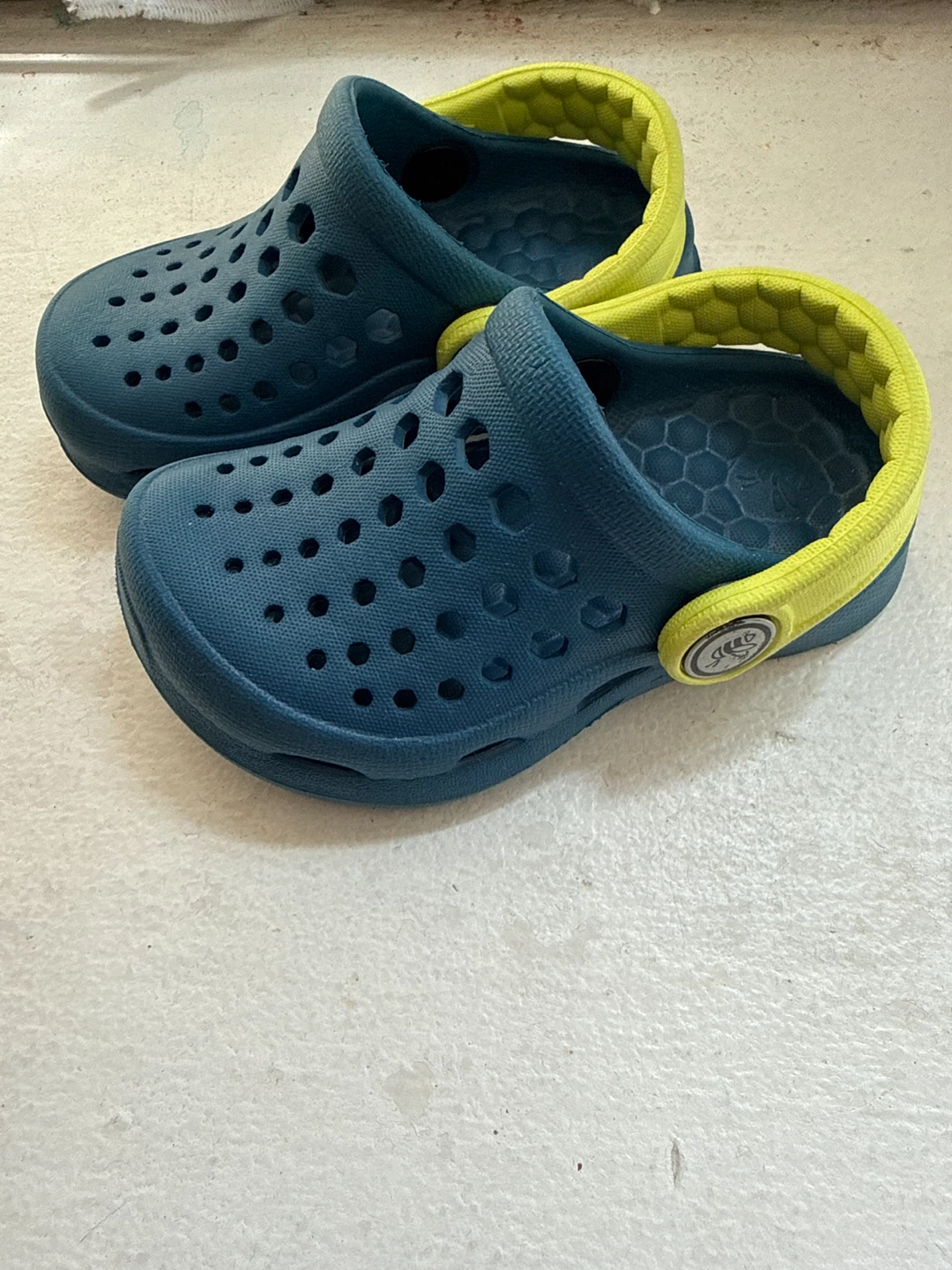 Blue and Yellow Clog Sandals Size 5 - photo 2