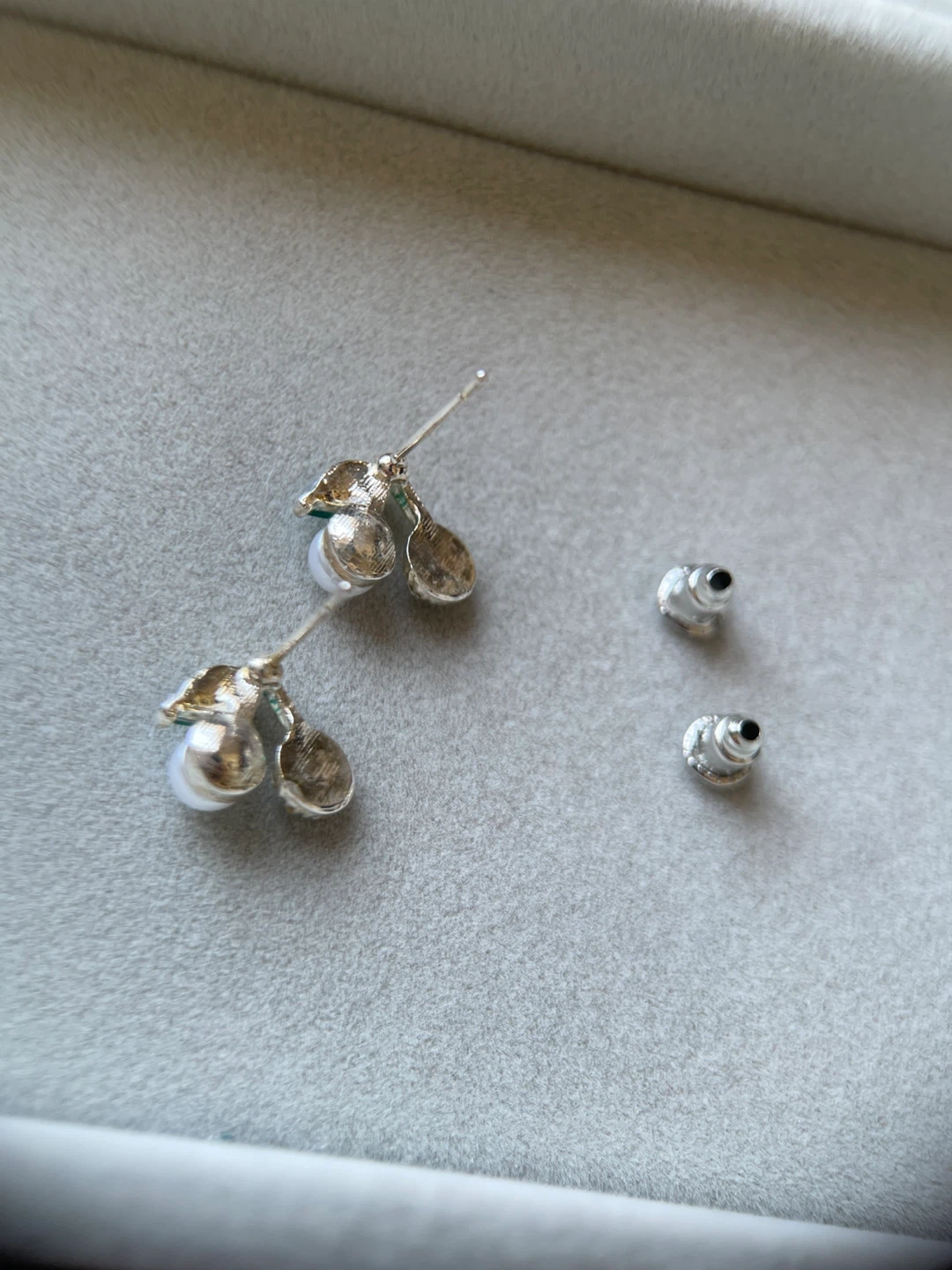 Cherry Stud Earrings with Faux Pearls and Rhinestones - photo 5