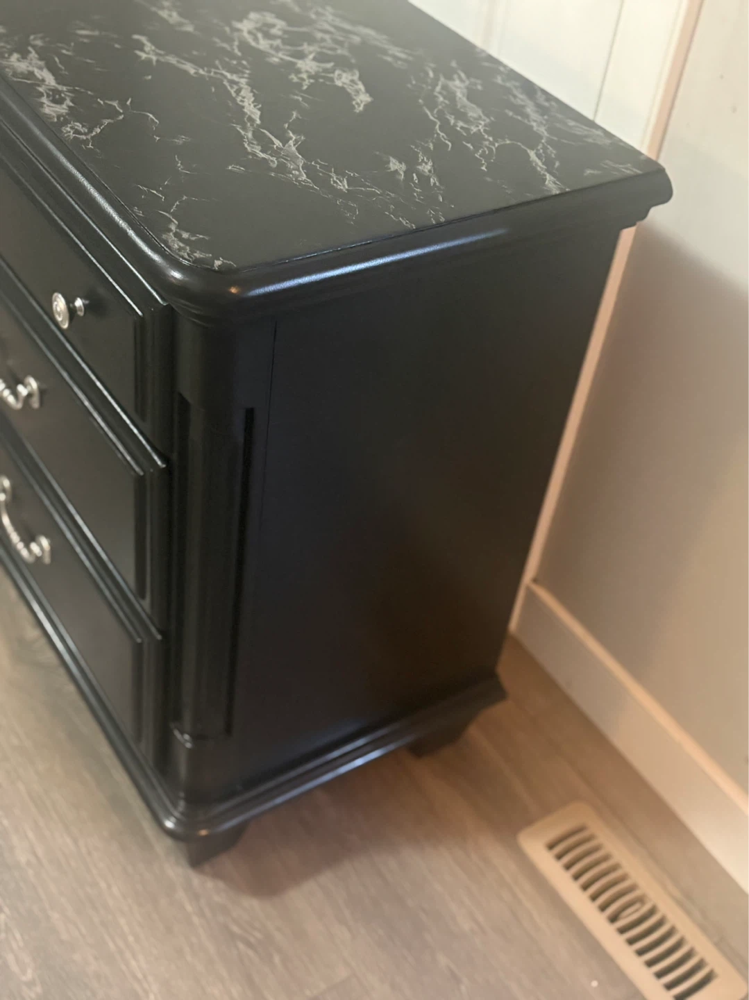 Black 3-Drawer Nightstand - photo 3