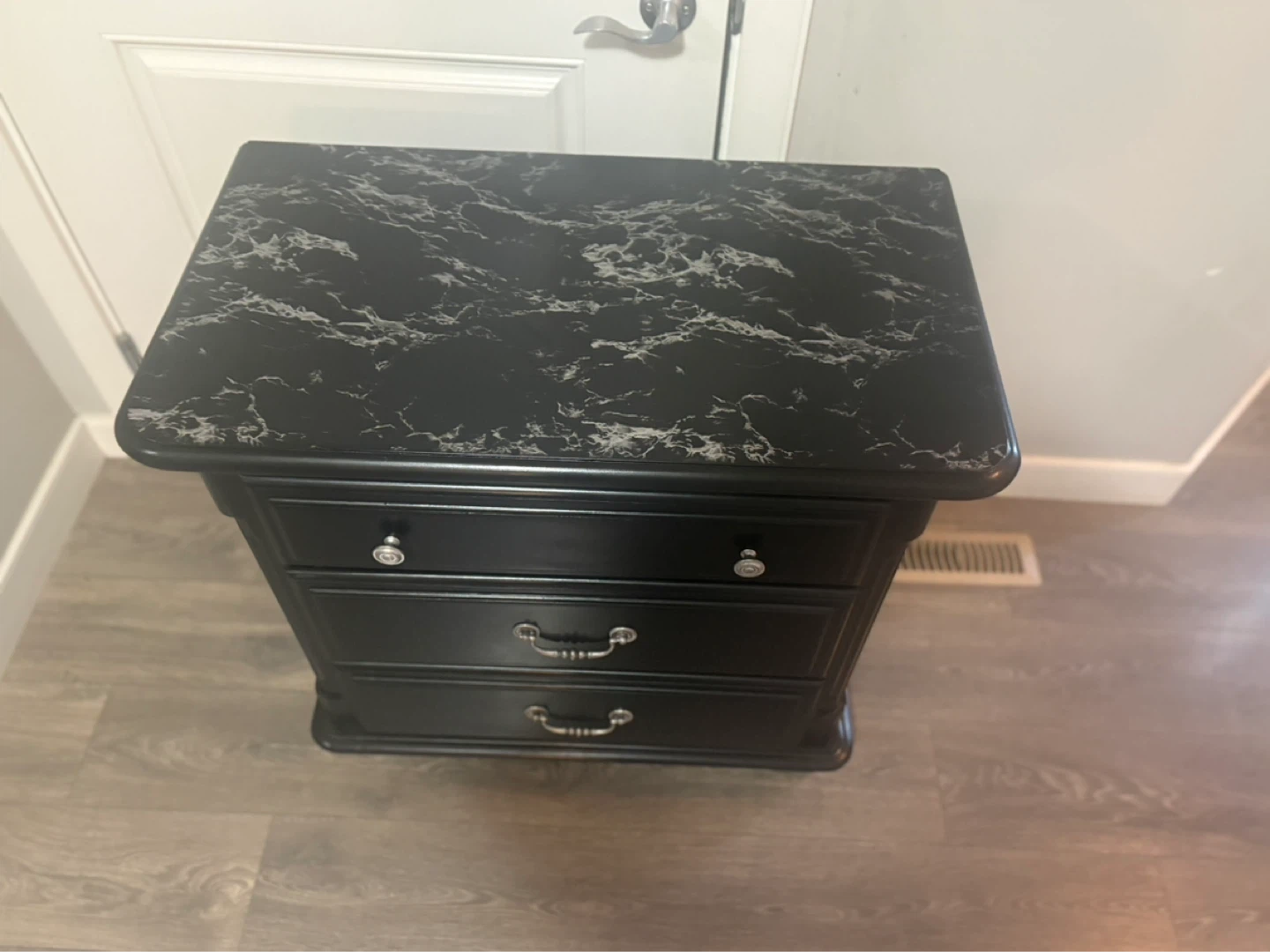 Black 3-Drawer Nightstand - photo 4