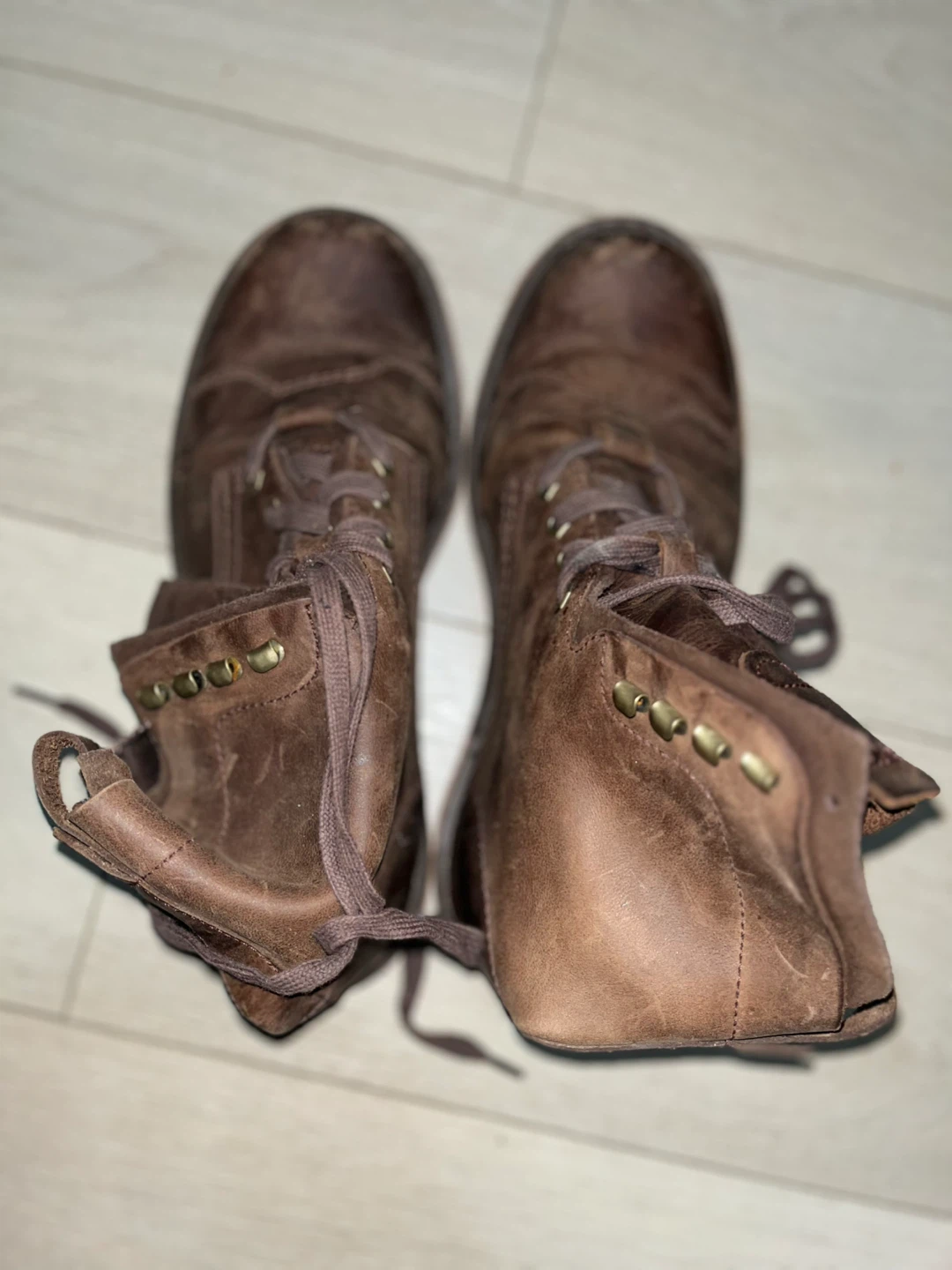 Dr. Martens Brown Leather Lace-Up Boots