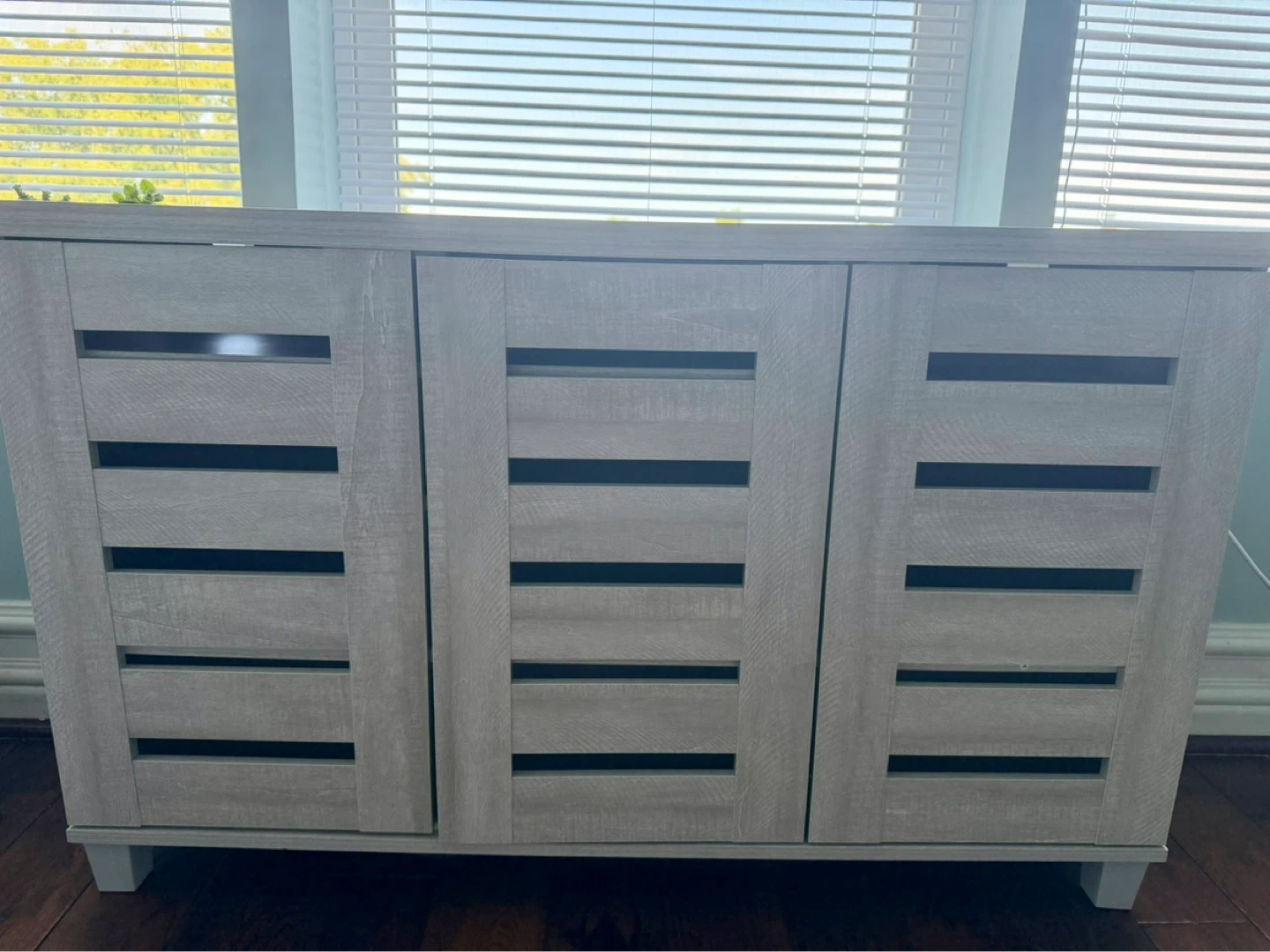 3-Door Shoe Cabinet with Shelving