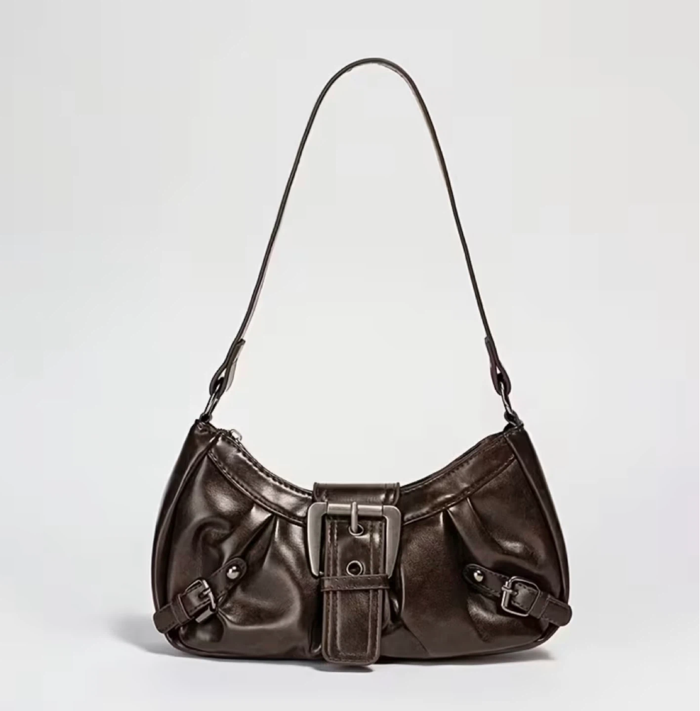 Y2K brown leather bag