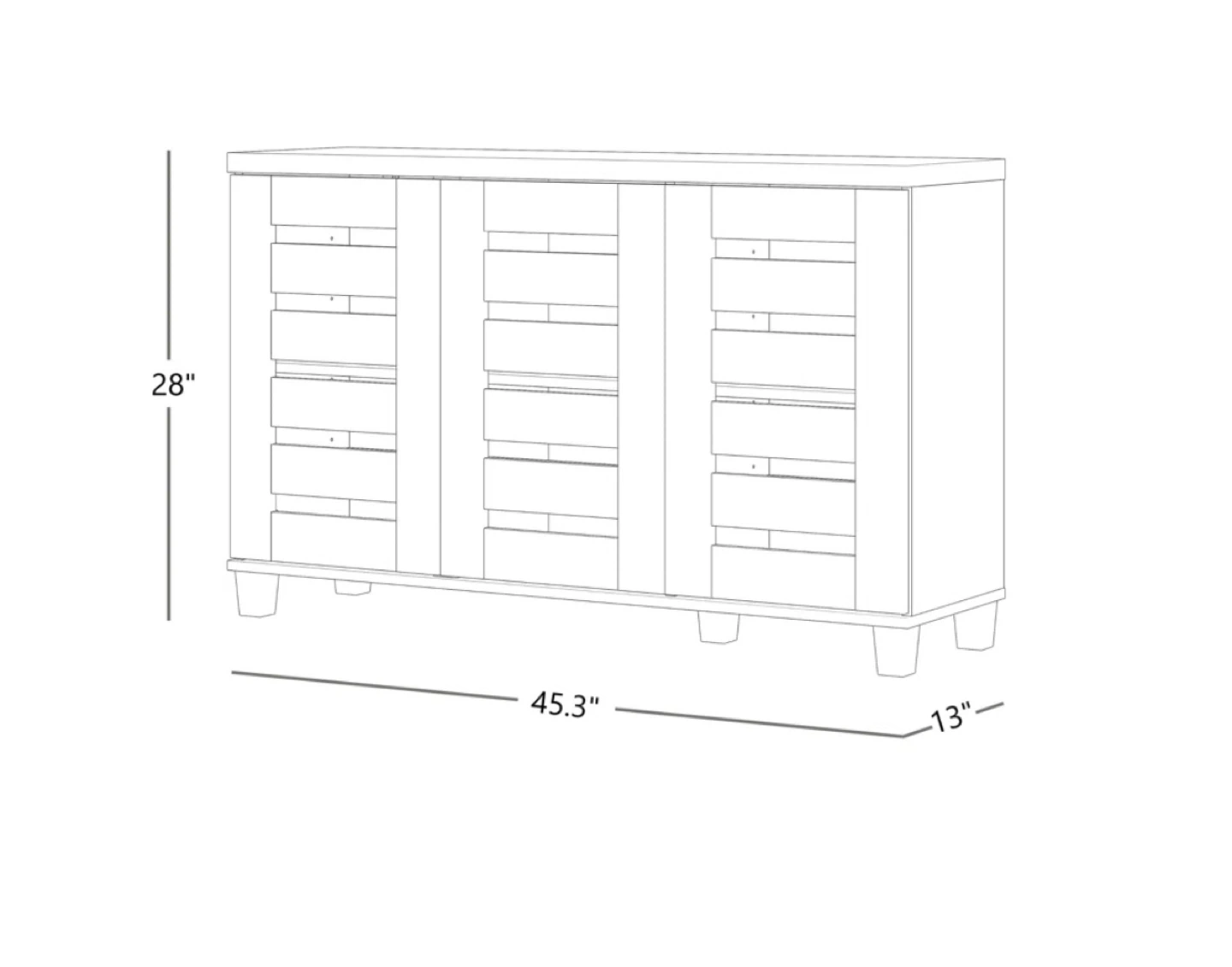 3-Door Shoe Cabinet with Shelving - photo 4