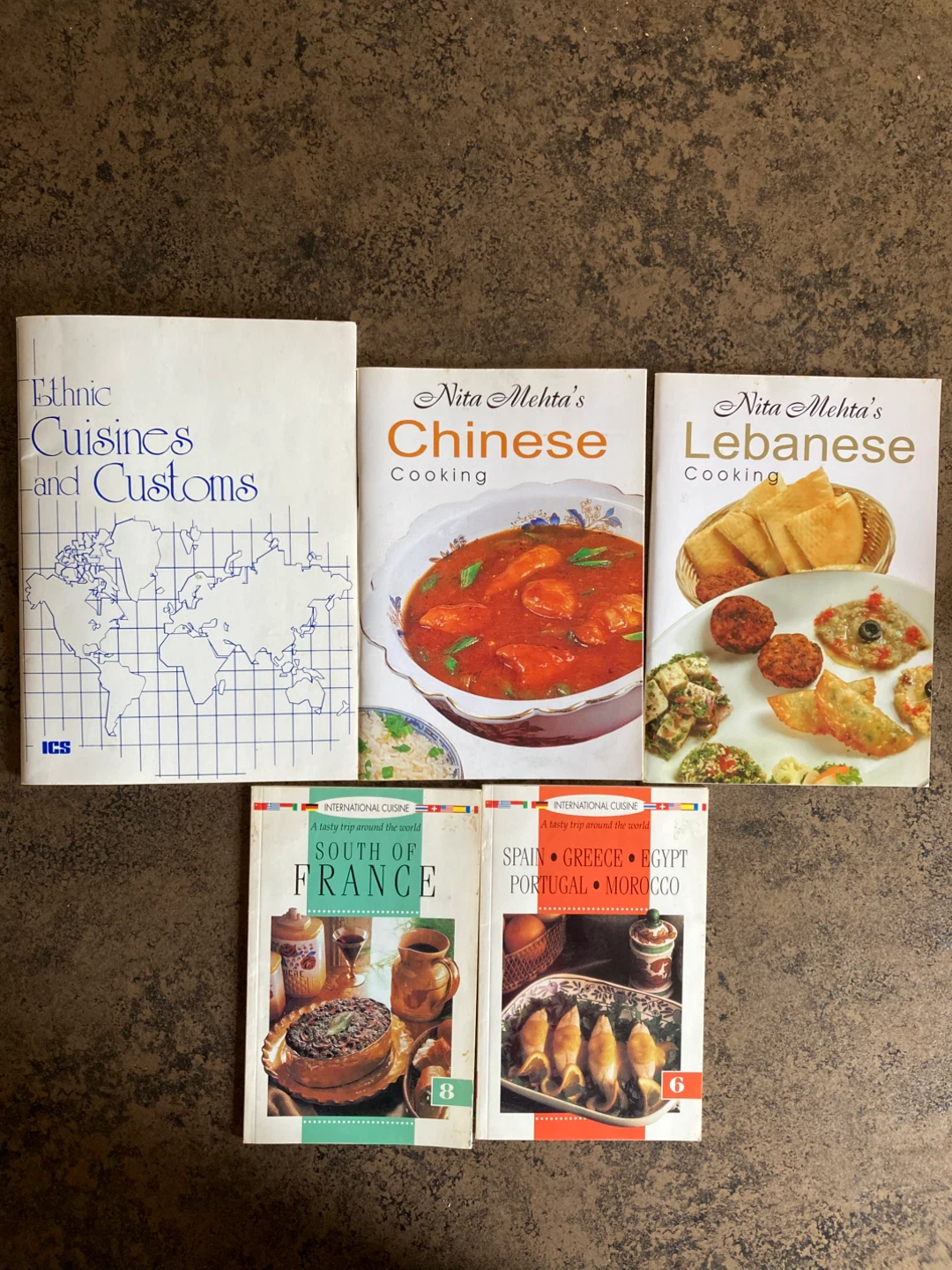 Collection of 5 International Cooking & Customs Books
