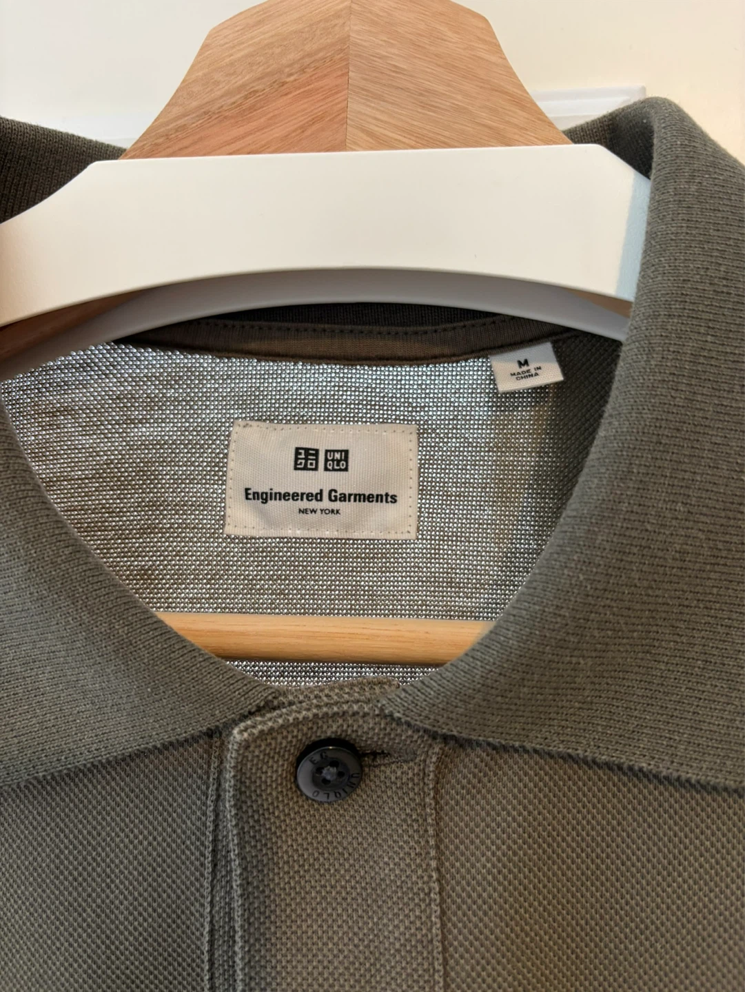 UNIQLO Engineered Garments Polo Shirt - Olive Green, Size M - photo 2