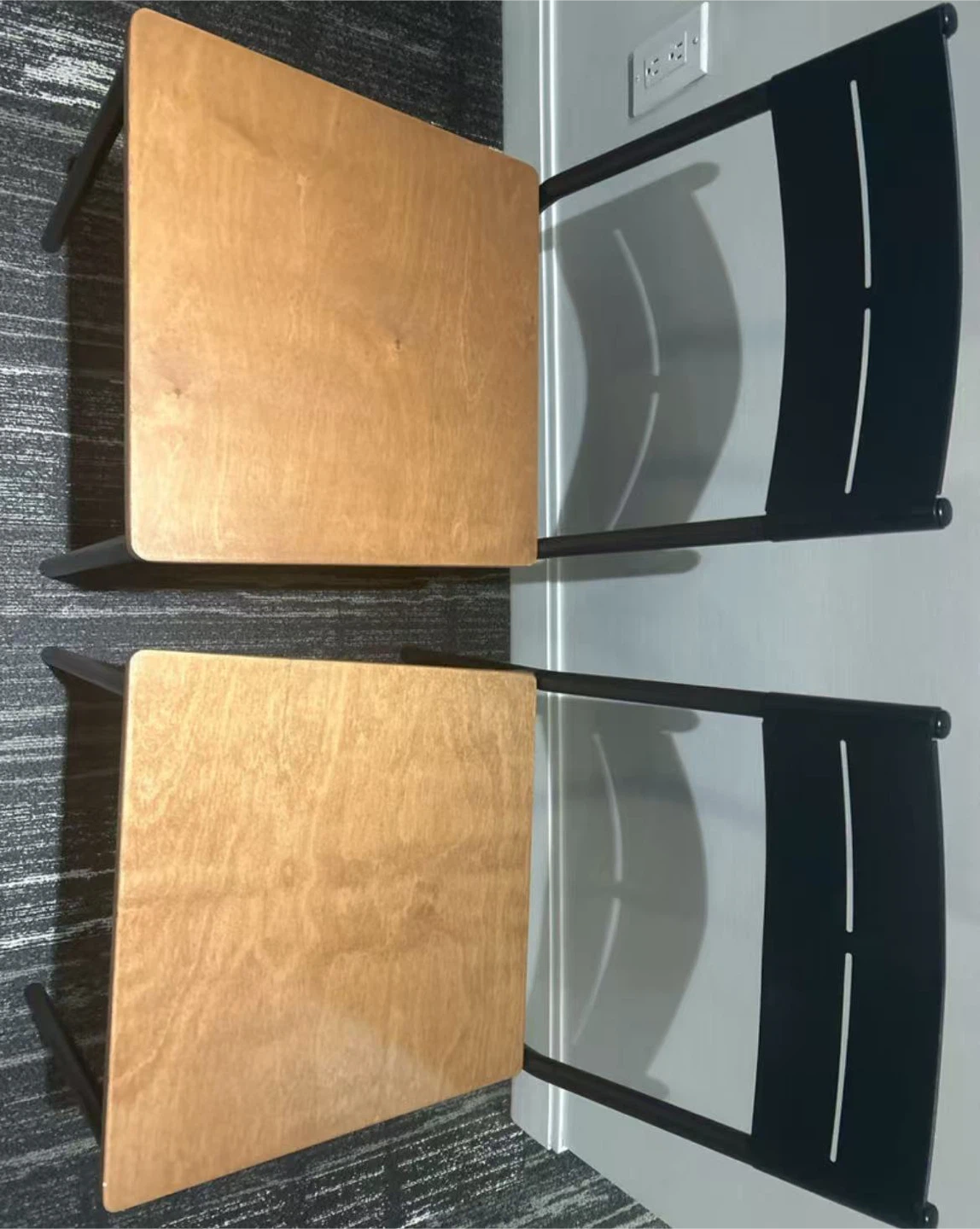 Free seating pads and Set of 2 Wood Top Chairs