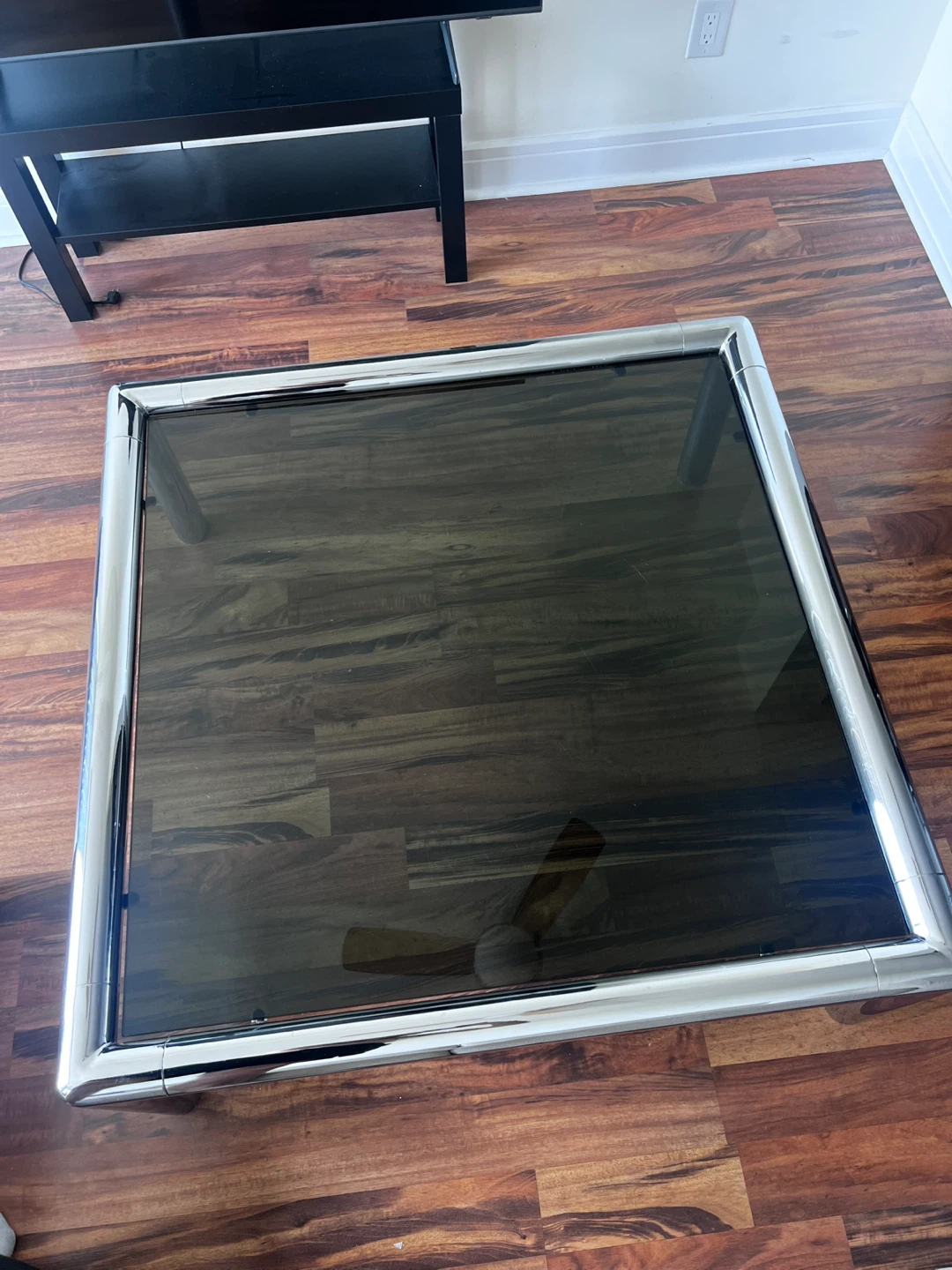 Chrome and Glass Square Coffee Table - photo 4