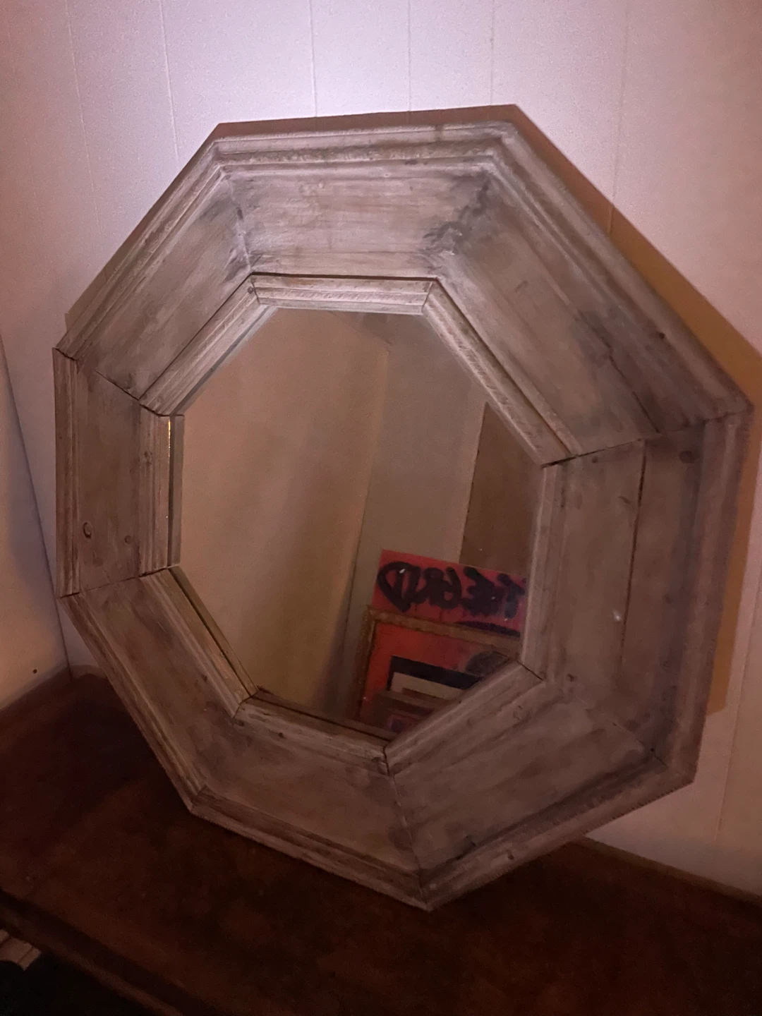 Unique Hexagonal Reclaimed Wood Mirror – Century Style - photo 2