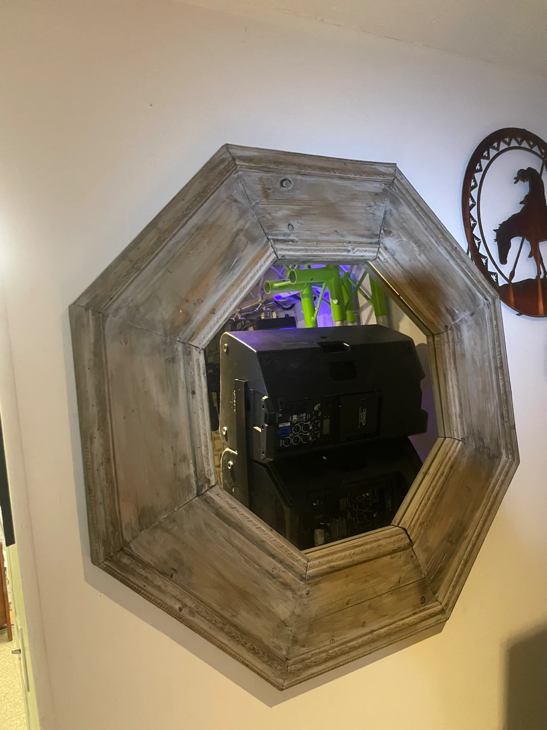Unique Hexagonal Reclaimed Wood Mirror – Century Style - photo 4
