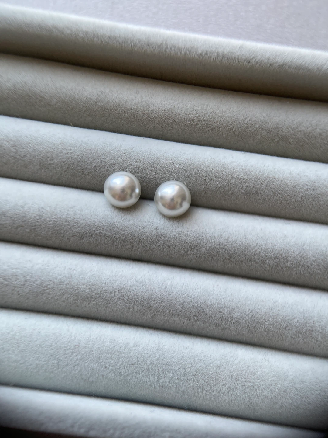 Pearl Stud Earrings with Silver Backings