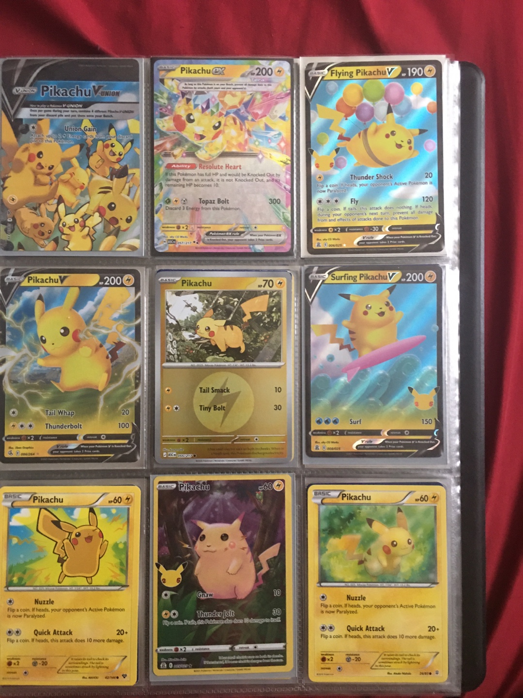Collection of Pikachu Pokémon Trading Cards