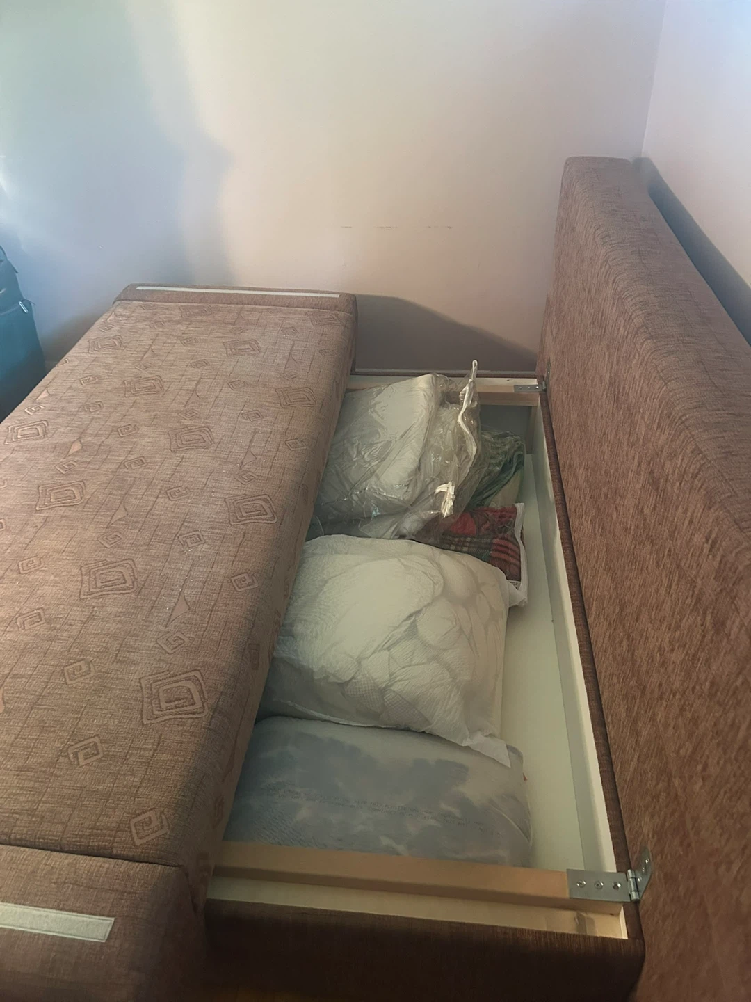 Brown Sofa Bed with Storage - photo 5