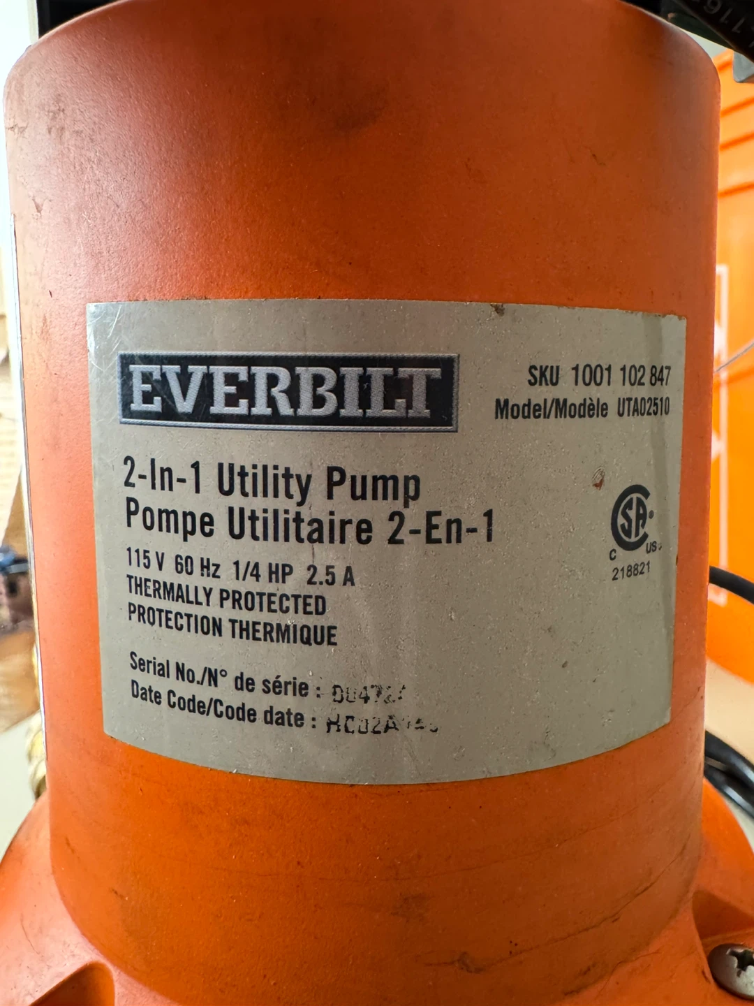 Everbilt 2-In-1 Utility Pump - photo 2