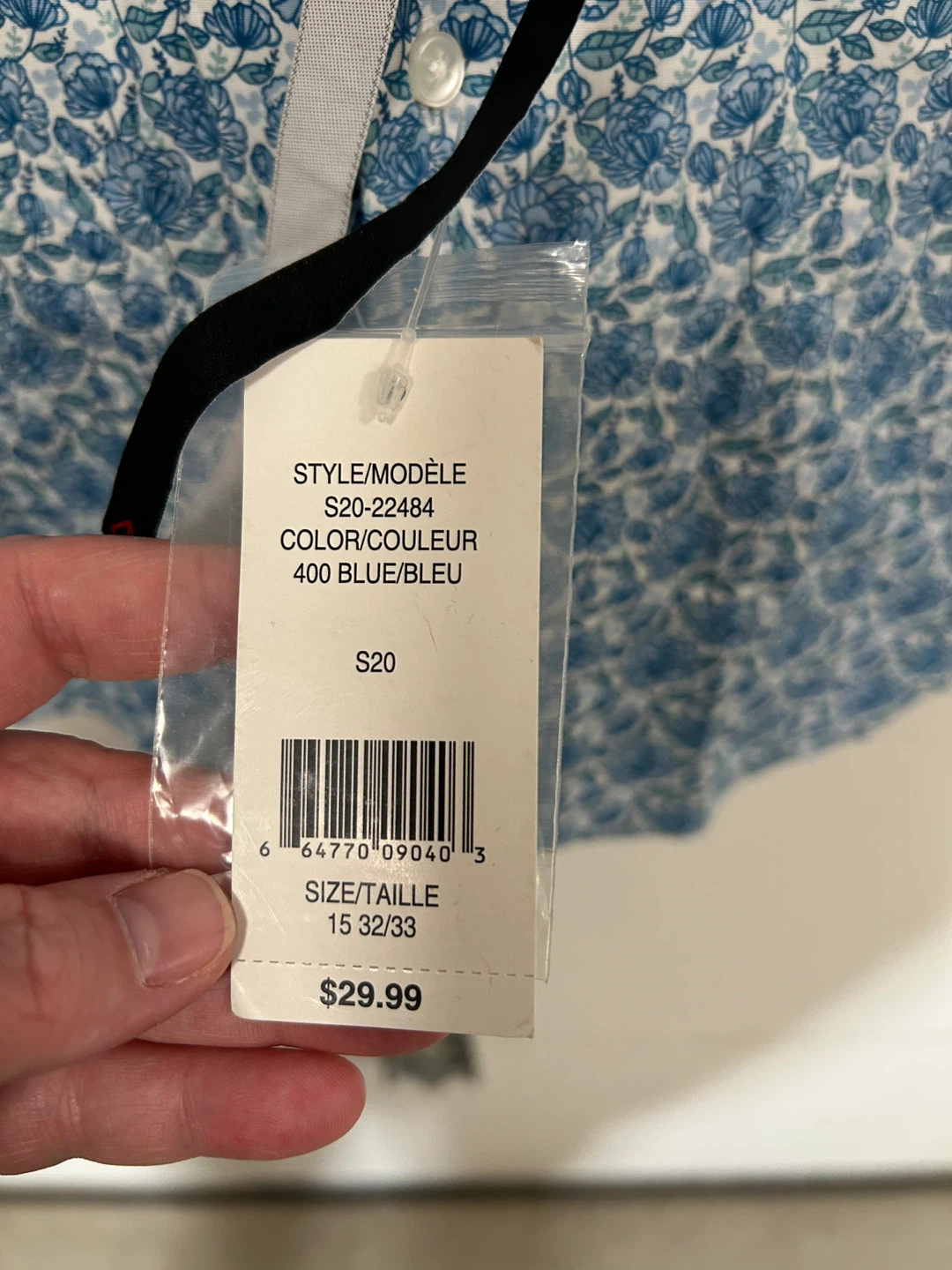 1670 Men's Blue Floral Dress Shirt - Size 15 32/33 - photo 4