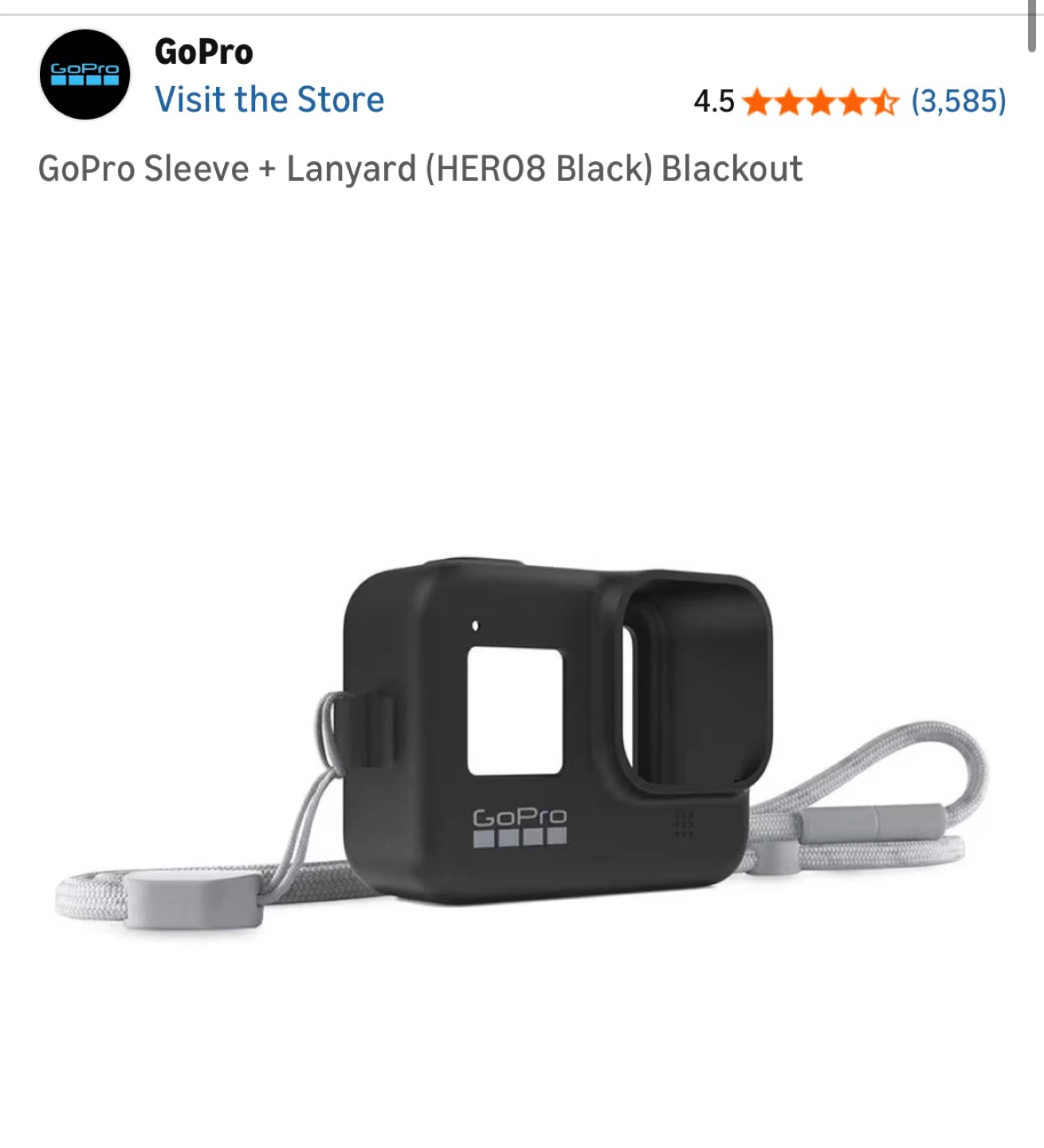 GoPro HERO8 Black Protective Sleeve (but missing Lanyard)