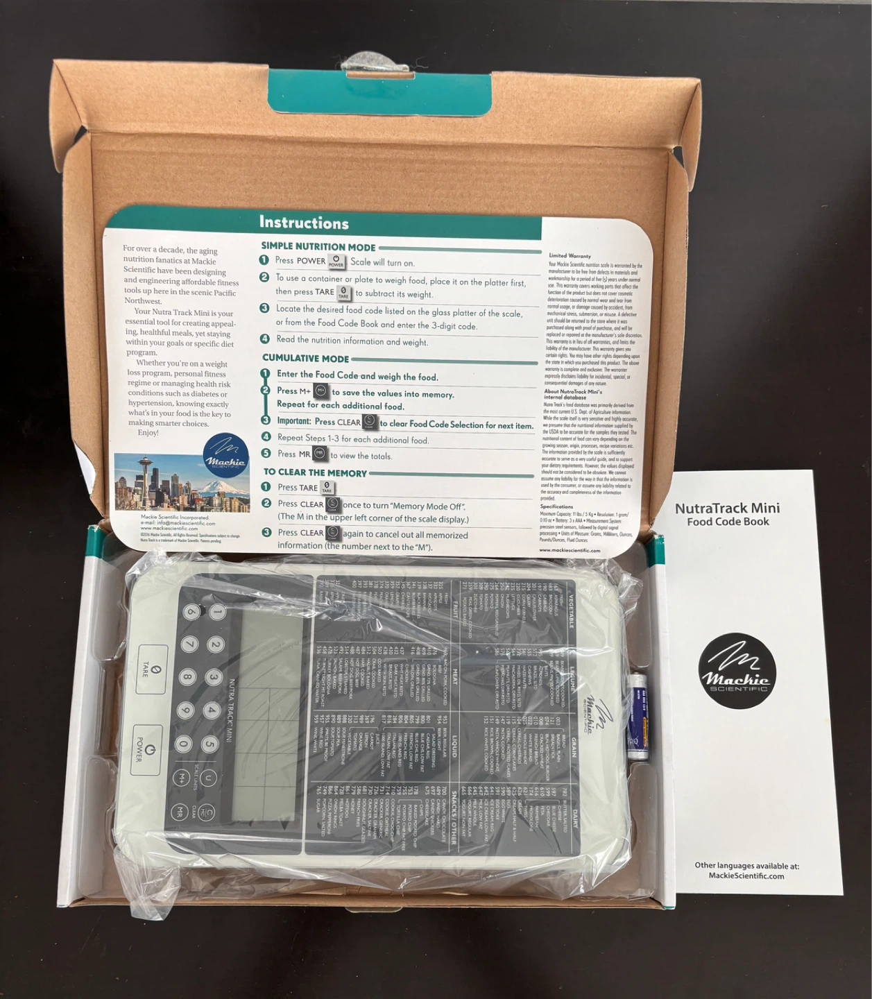 Mackie NutraTrack Mini Nutrition Scale & Food Analyzer - photo 2
