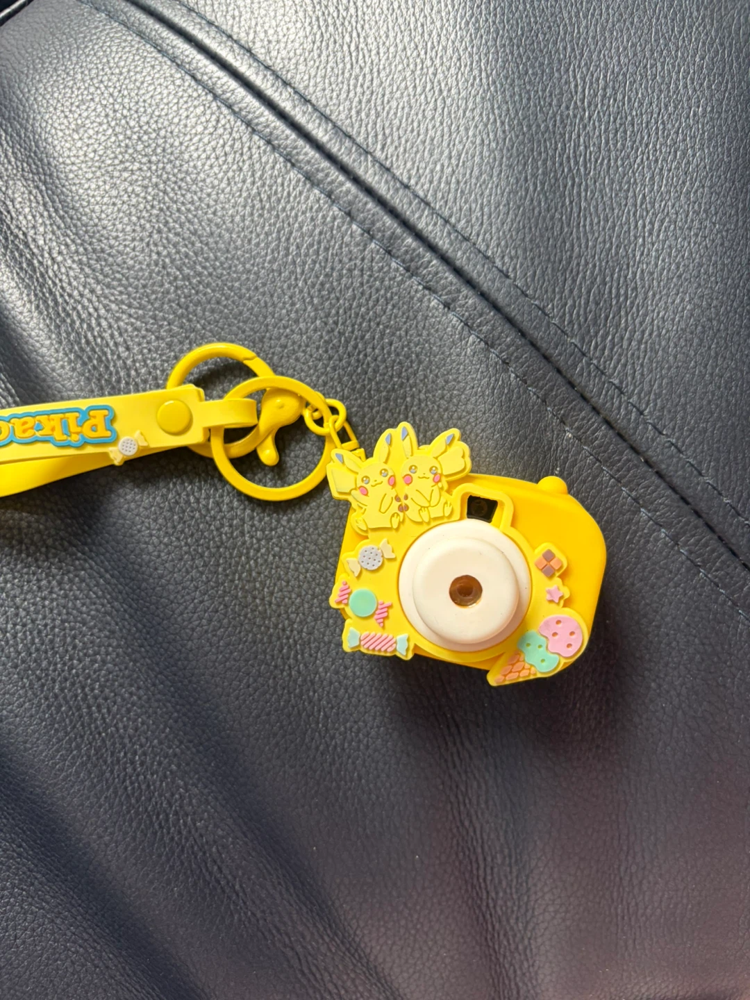 Yellow Pikachu Camera Keychain