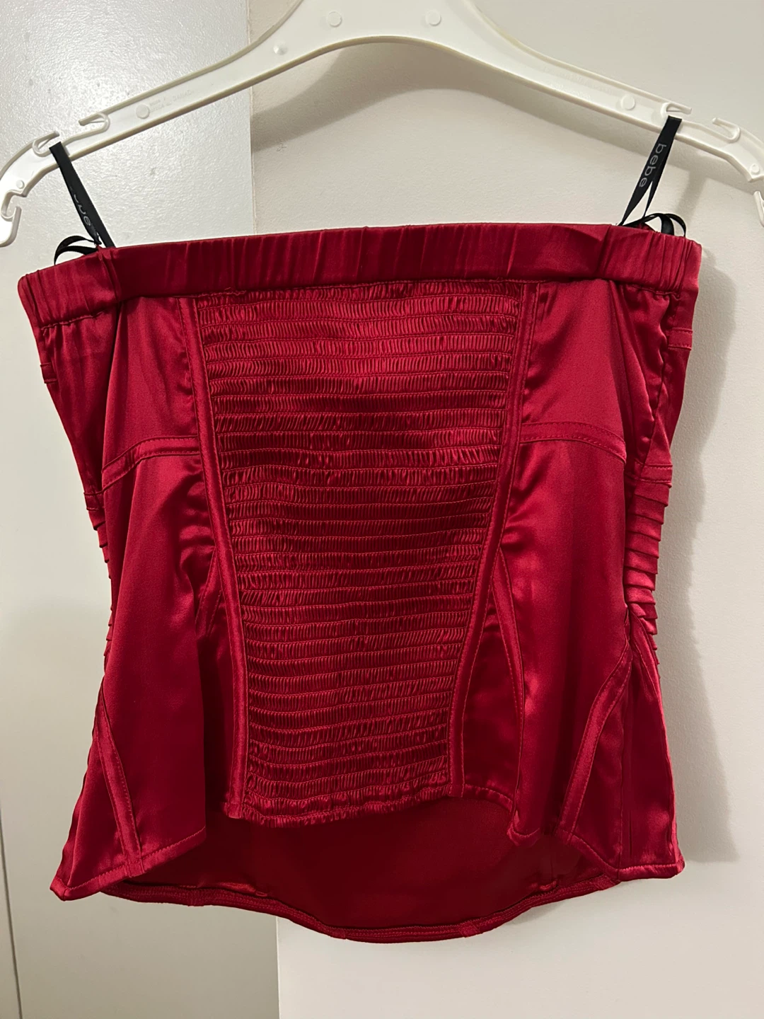 Bebe Red Silk Corset Top - photo 2