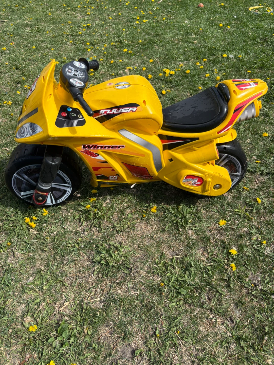 Yellow "Winner" Ride-On Motorcycle