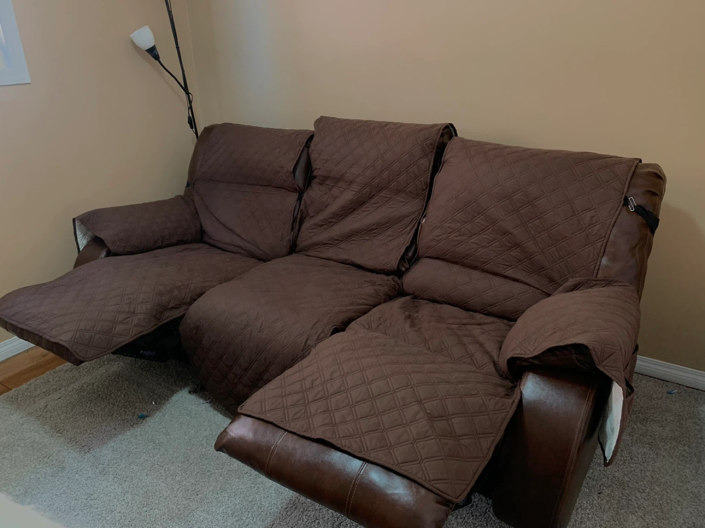 Brown Reclining Sofa