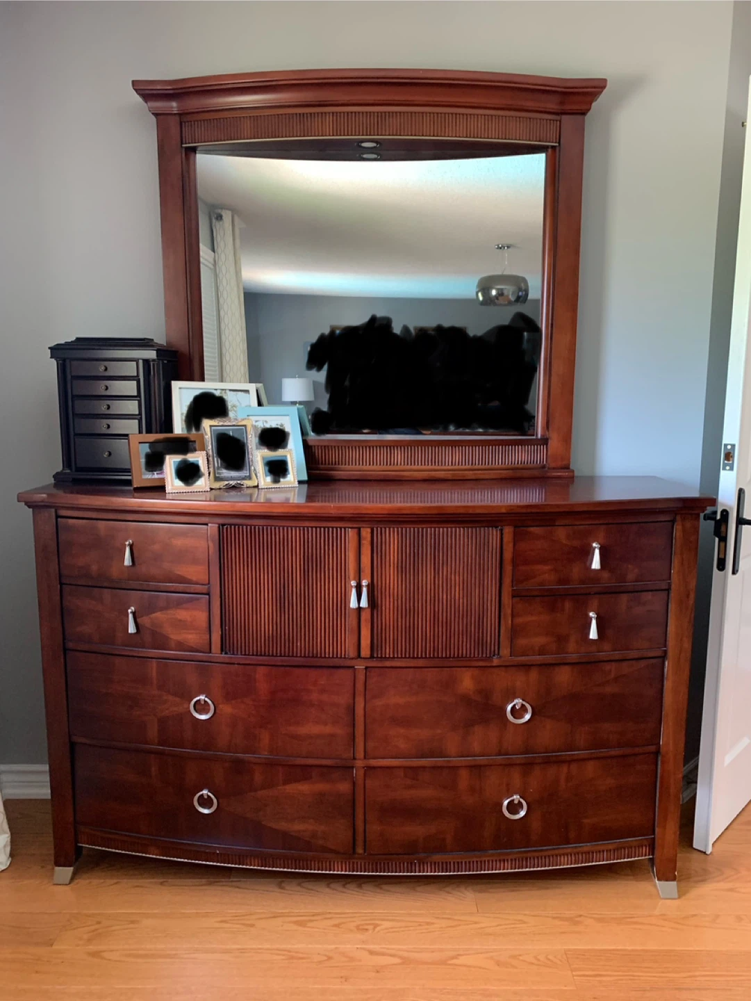 Wood Dresser with Mirror and Light - photo 2