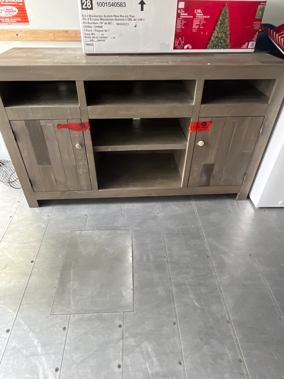 Rustic Grey Wood TV Stand