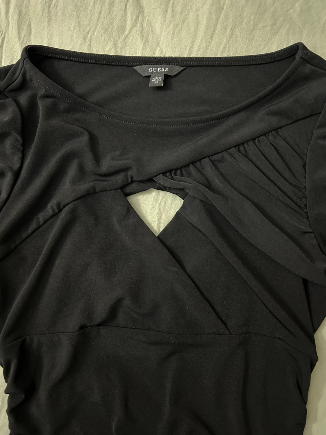 GUESS Black Ruched Cutout Top XS - photo 2