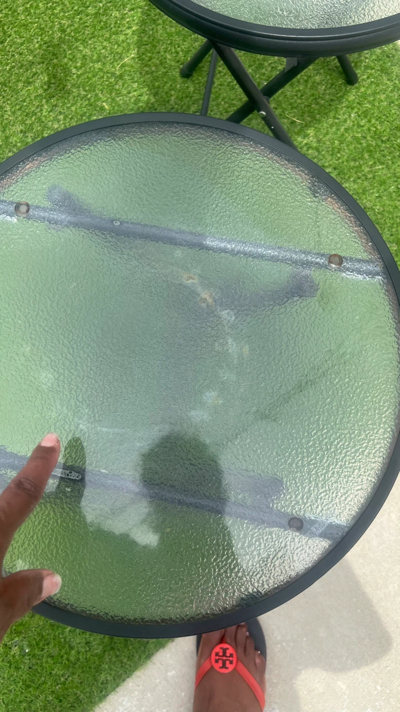 Round Folding Glass Top Side Tables - photo 5