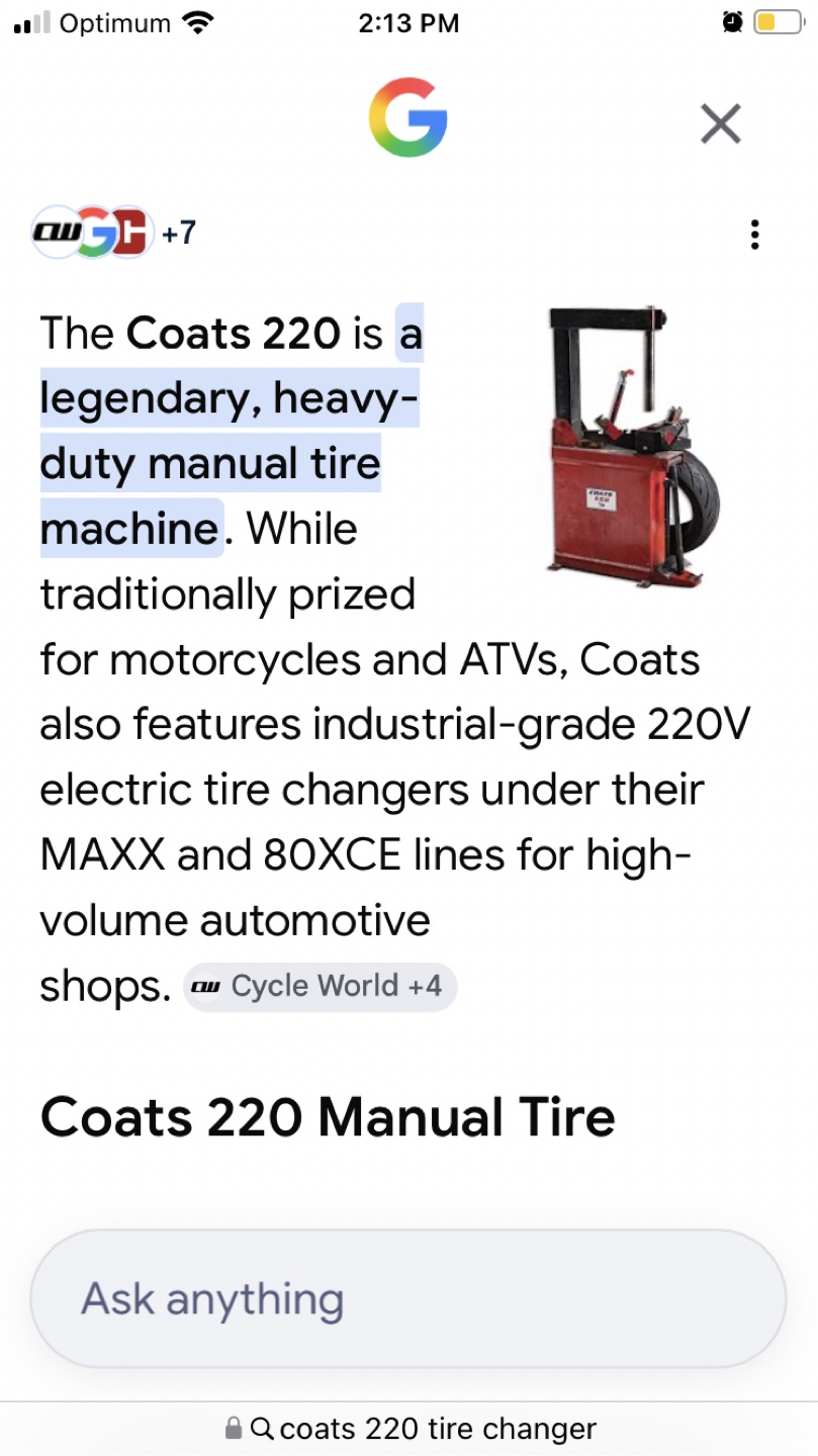 Coats 220 Manual Tire Changer - photo 2