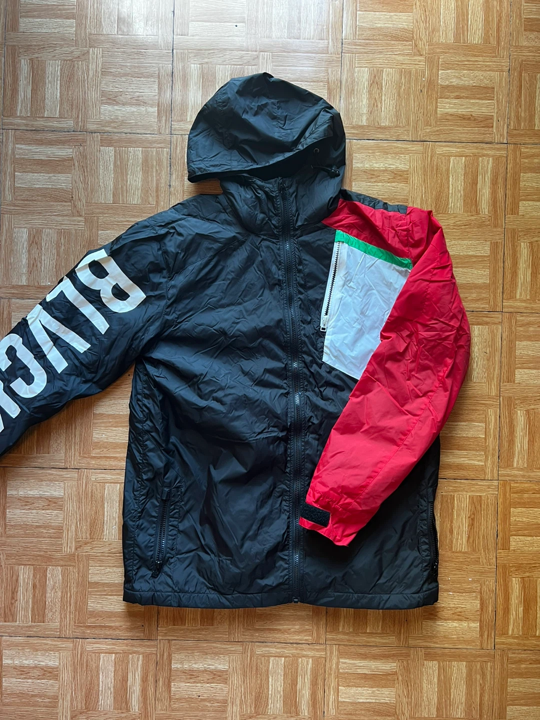 Black Scale Cotton Windbreaker - size L
