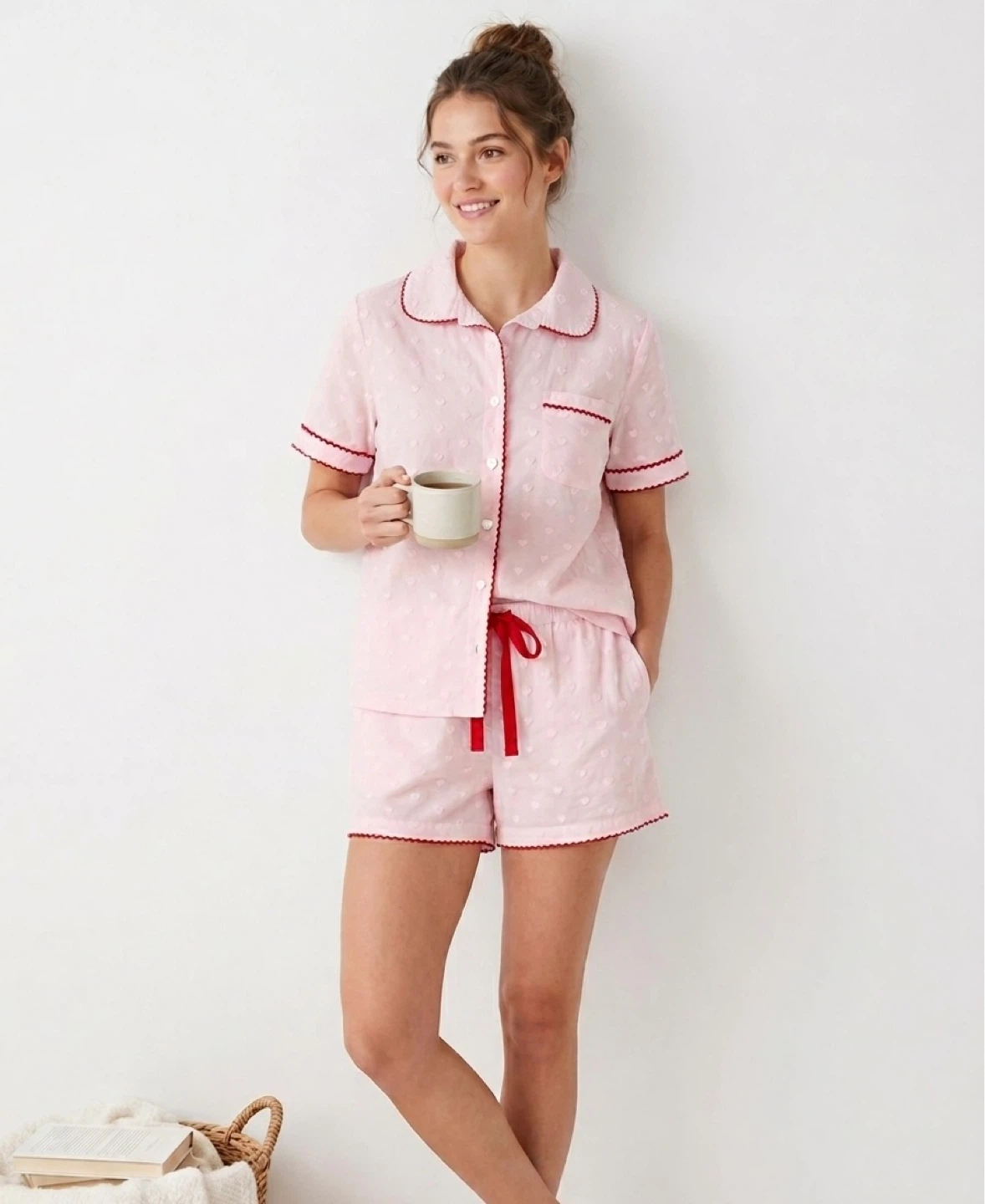 Cupcakes & cashmere small 100% cotton pajama  embroidered hearts