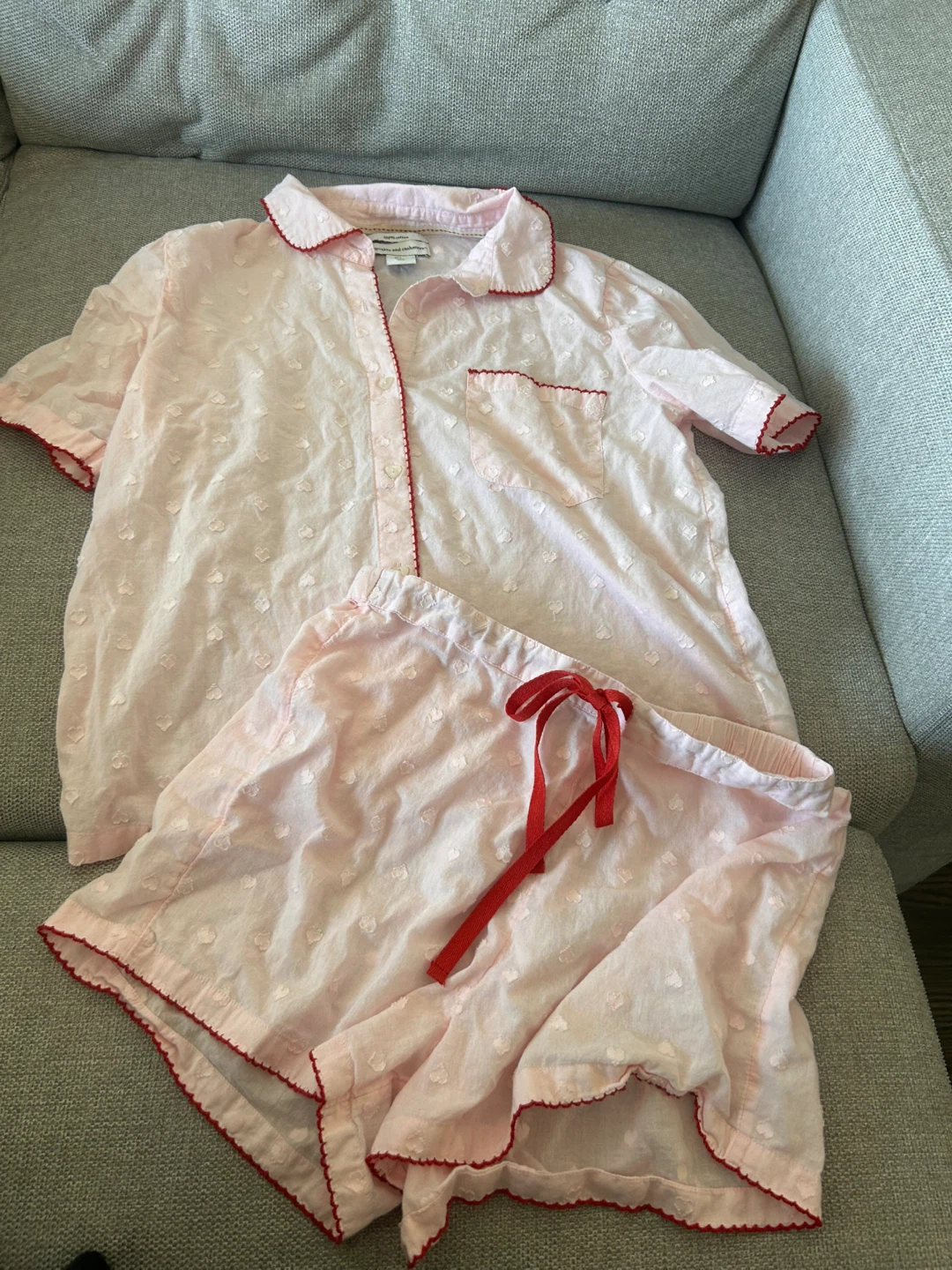 Cupcakes & cashmere small 100% cotton pajama  embroidered hearts - photo 2