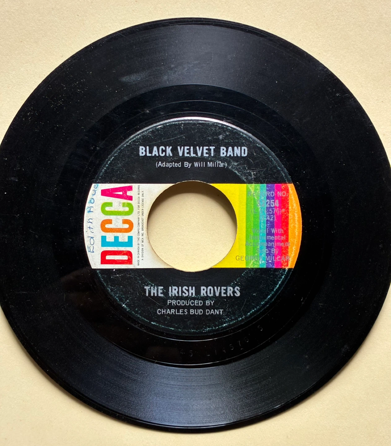 The Irish Rovers The Unicorn / Black Velvet Band 45 7 inch vinyl - photo 4