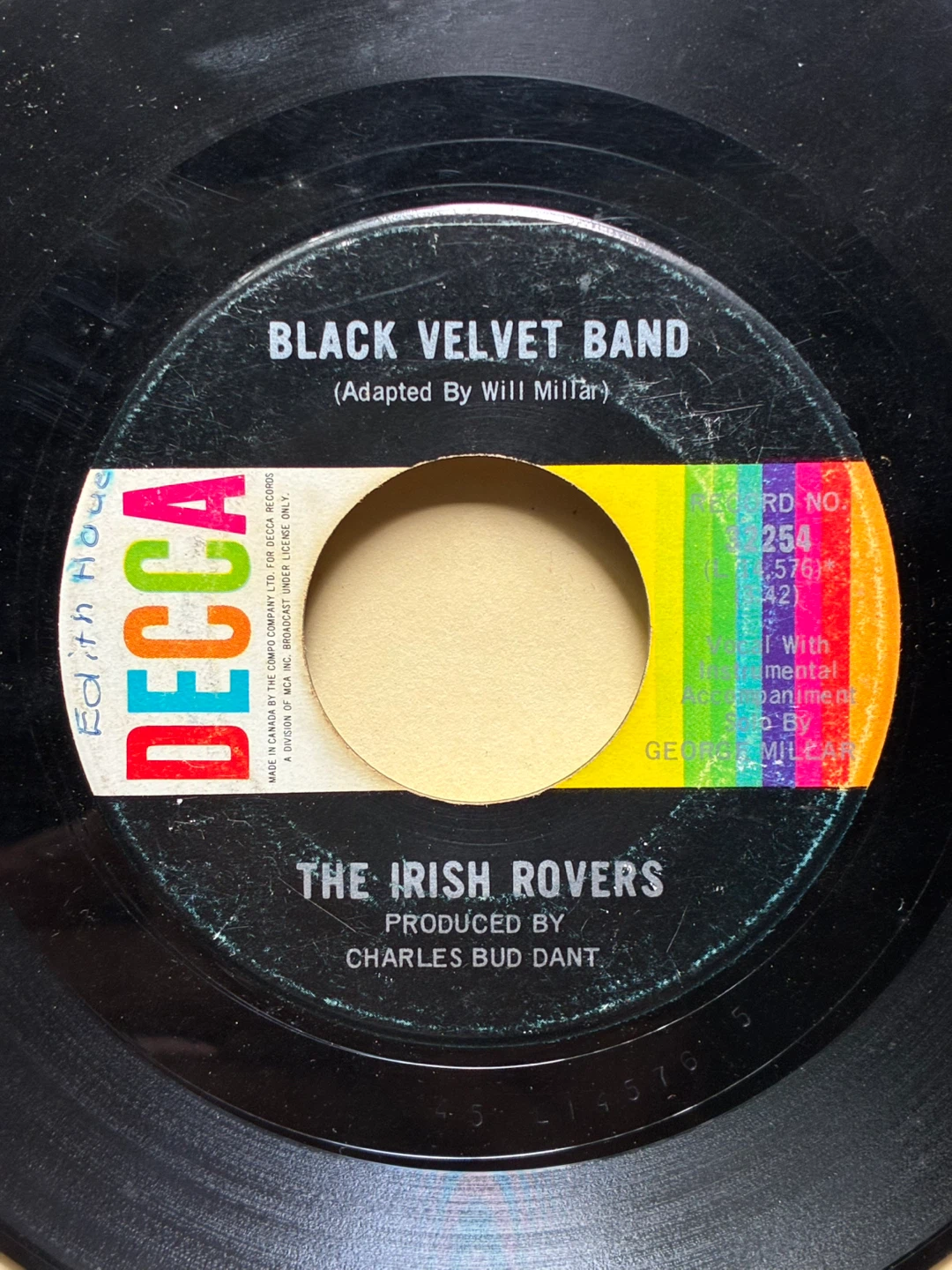The Irish Rovers The Unicorn / Black Velvet Band 45 7 inch vinyl - photo 3