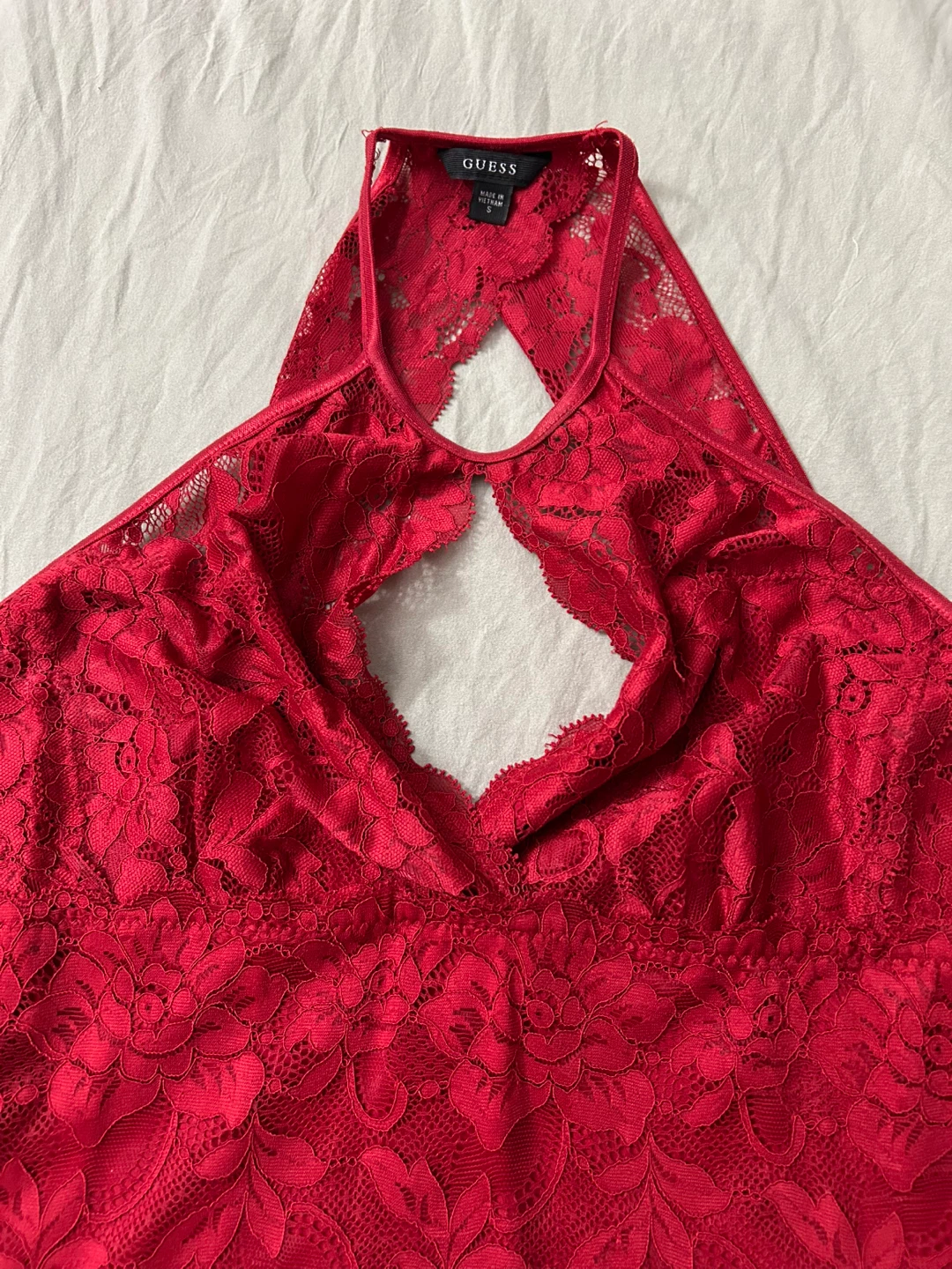 GUESS Red Lace Halter Top - Size S - photo 2