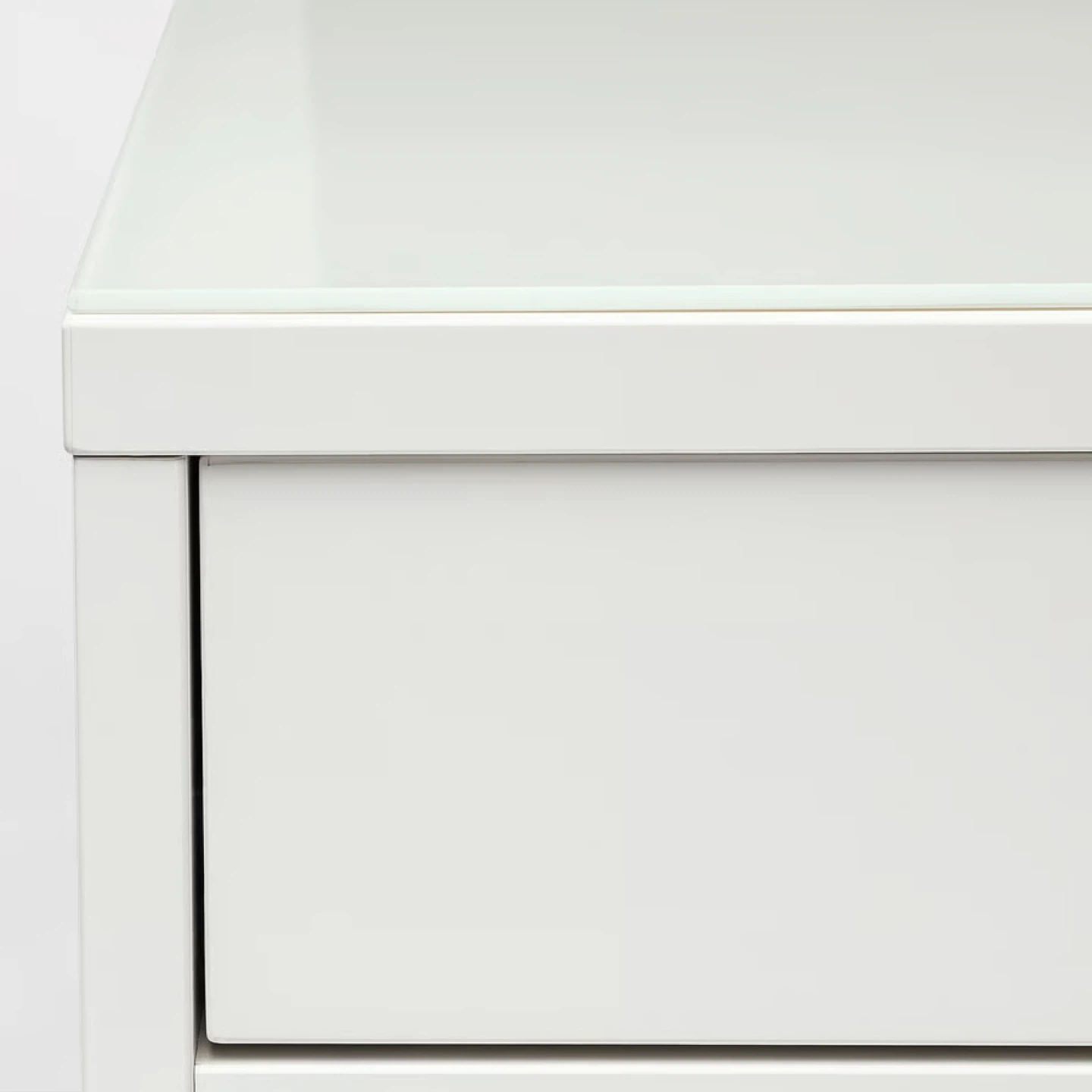 White Vanity Desk with Drawer and Cabinet - photo 5
