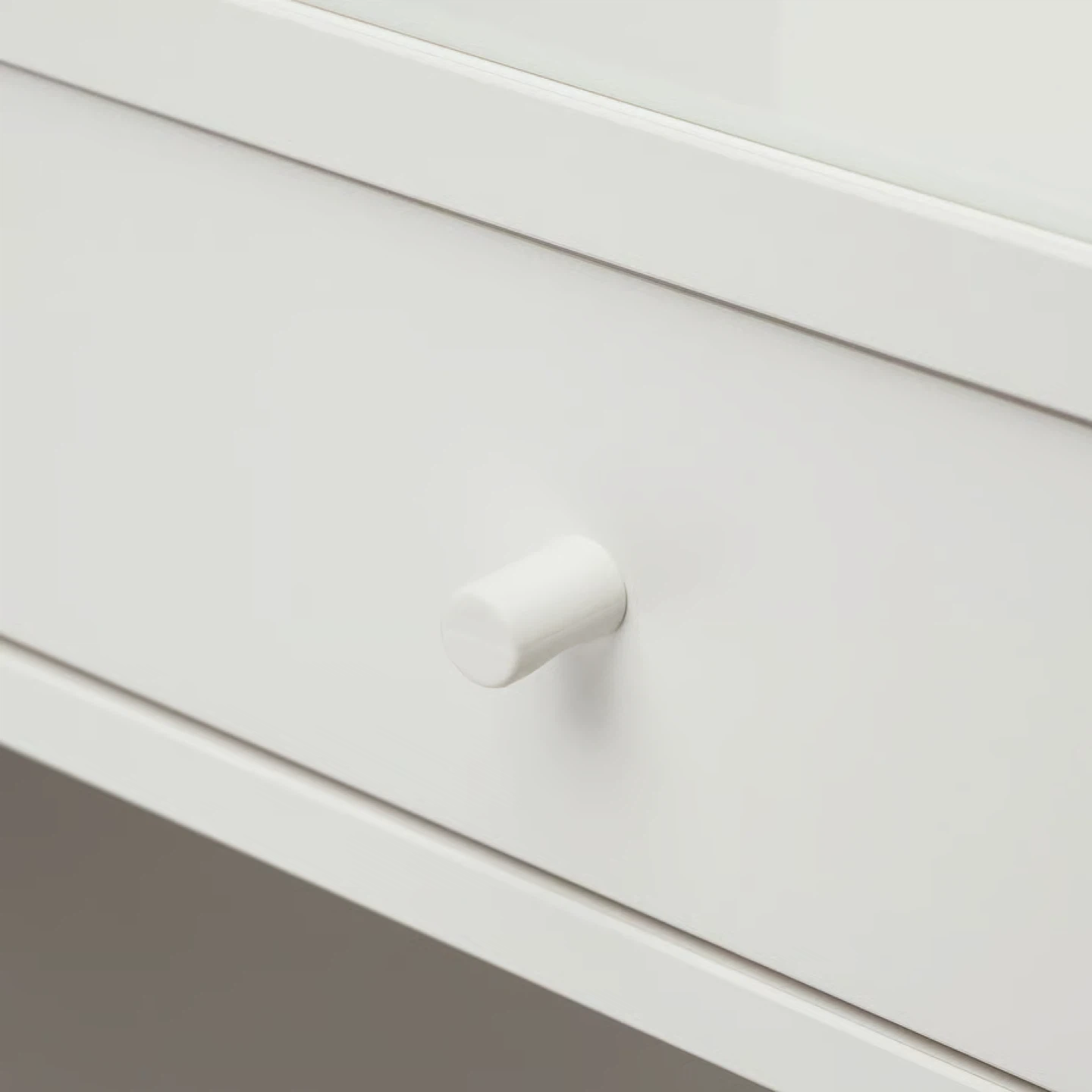 White Vanity Desk with Drawer and Cabinet - photo 3