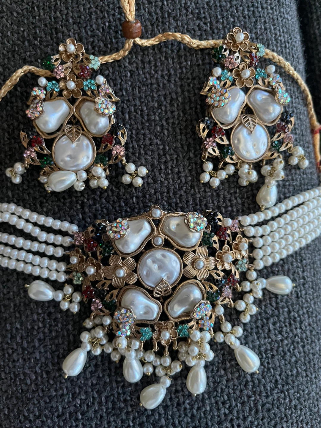 Choker Necklace and Earrings Set - photo 5
