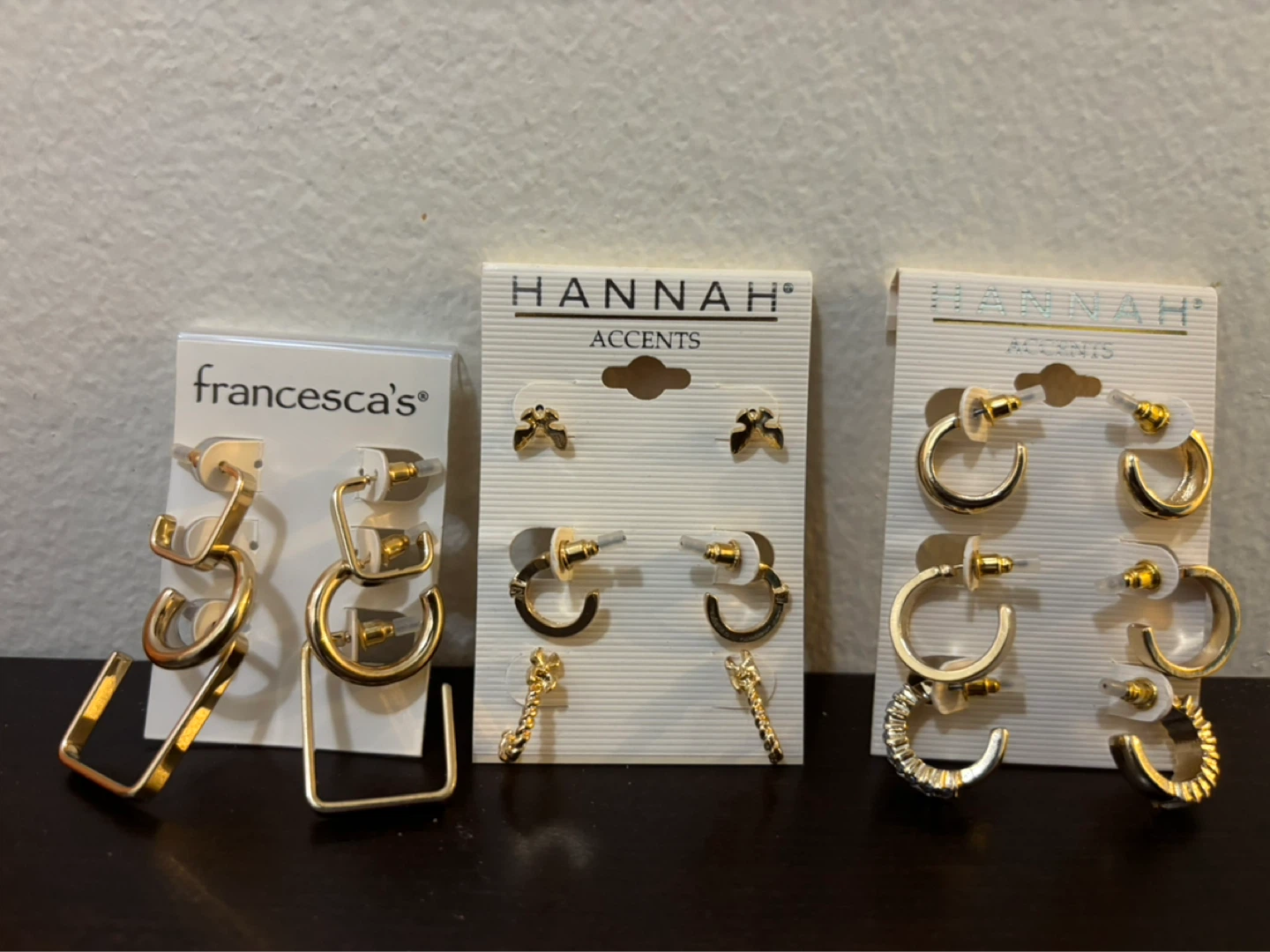 BRAND NEW-3 packs Hoop & Studs Earrings Sets