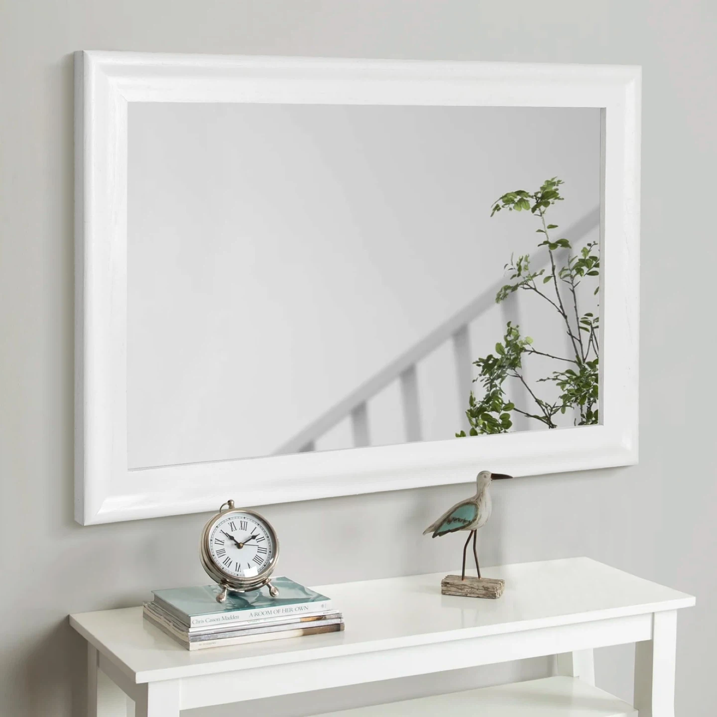 White Framed Mirror - photo 4