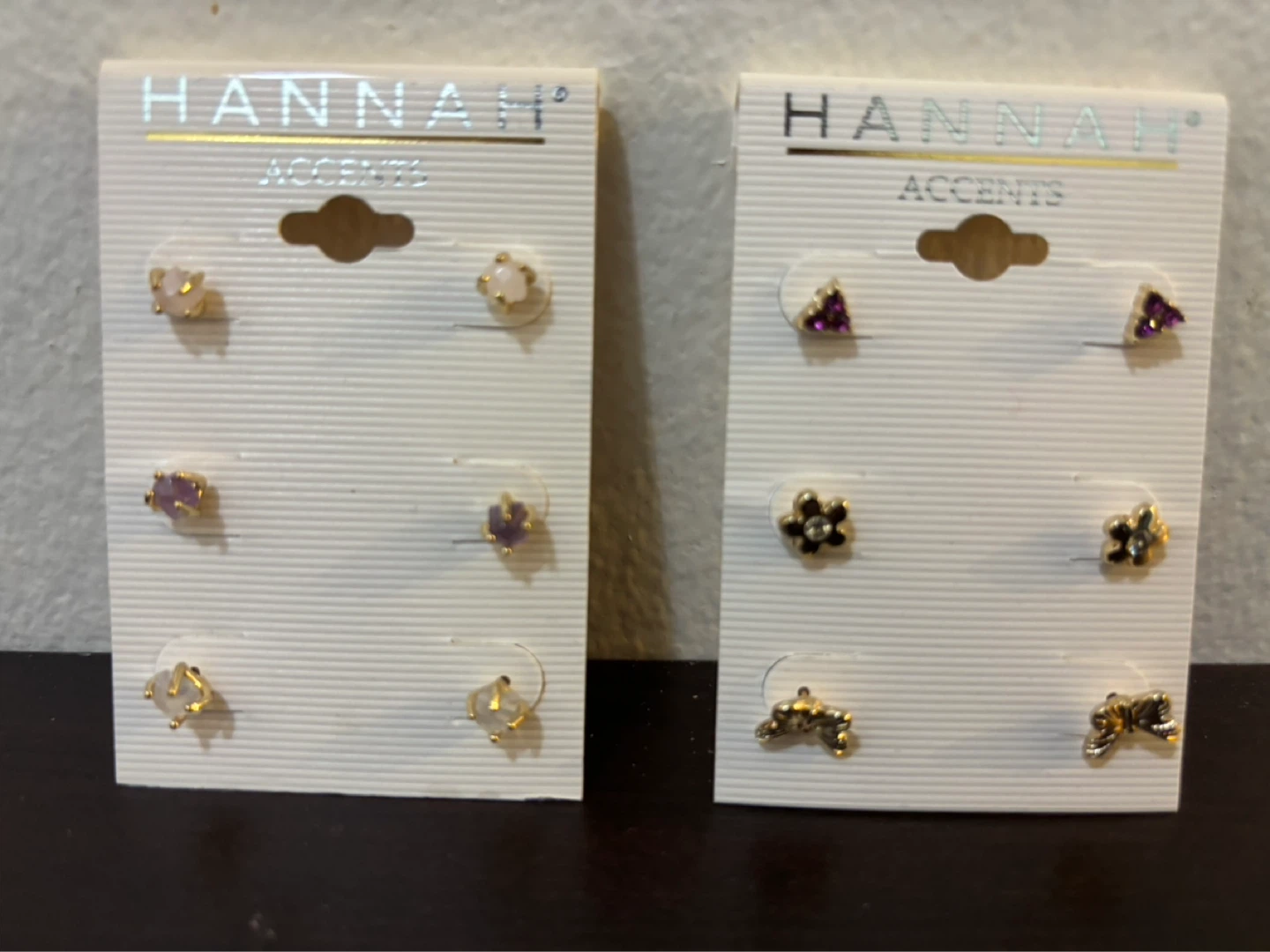 NEW- 2 packs Hannah Accents Stud Earrings Set